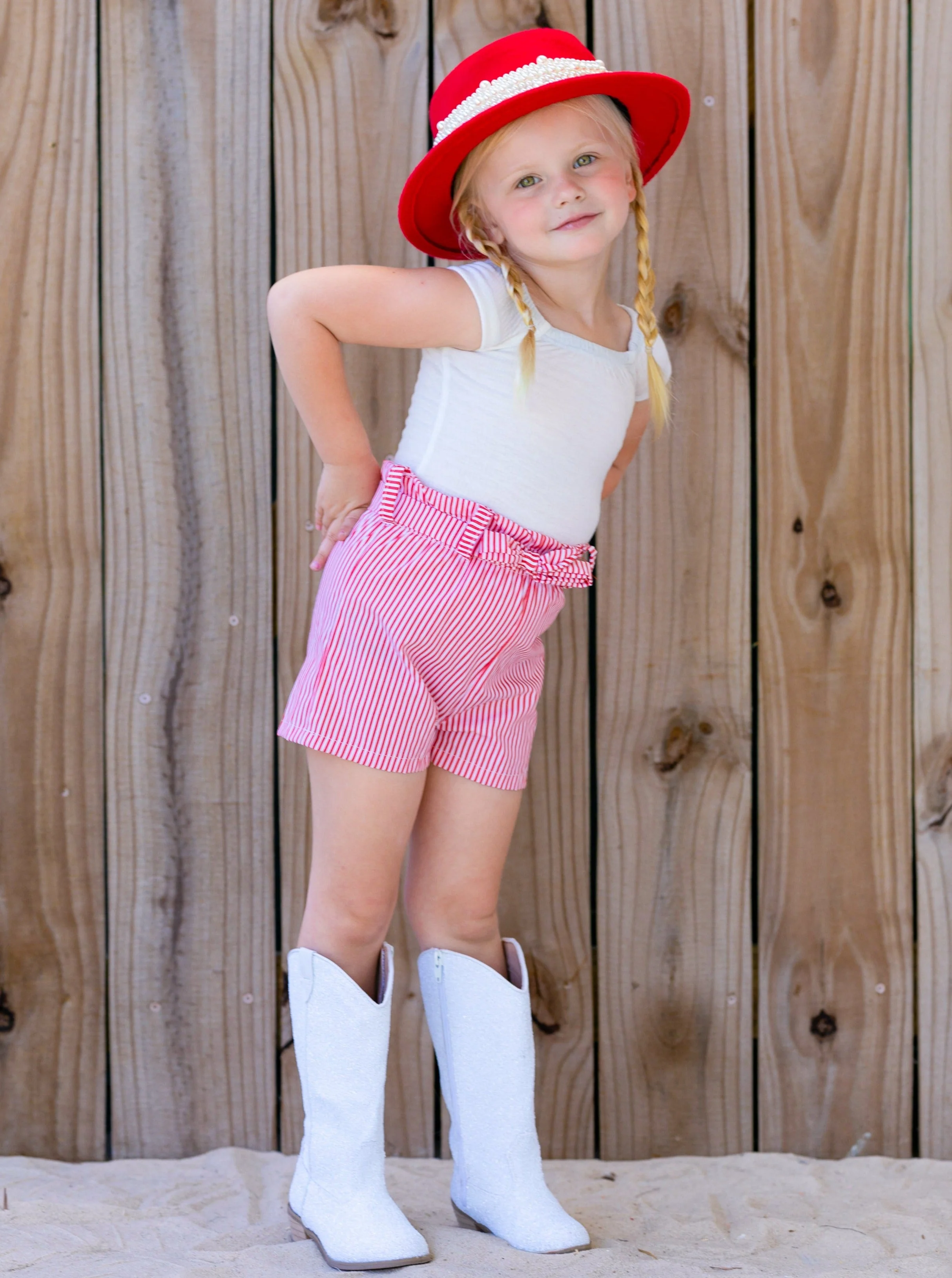 Between The Lines Paperbag Belted Shorts Set - Image 8