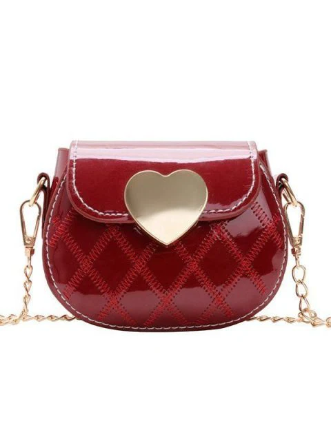 Big Heart Quilt Stitch Crossbody Purse - Image 3