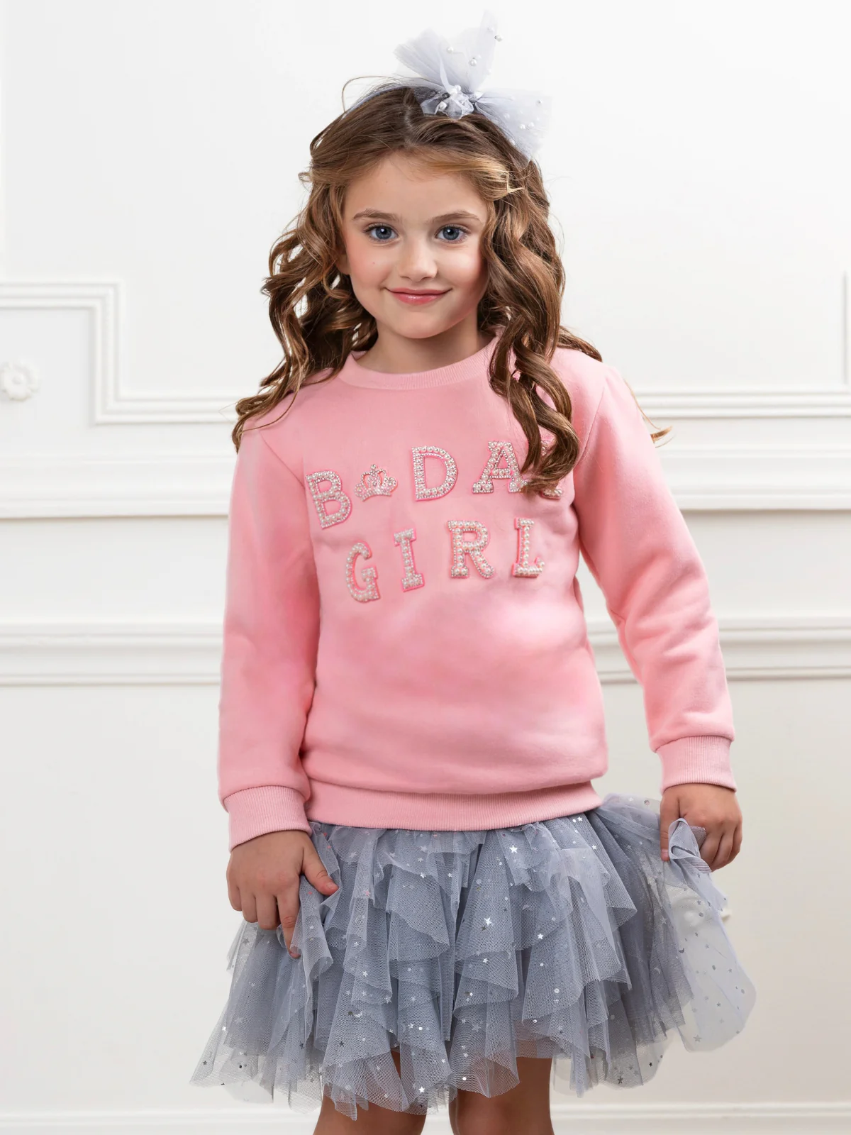 Birthday Girl Princess Pearl Embellished Sweatshirt - Image 3