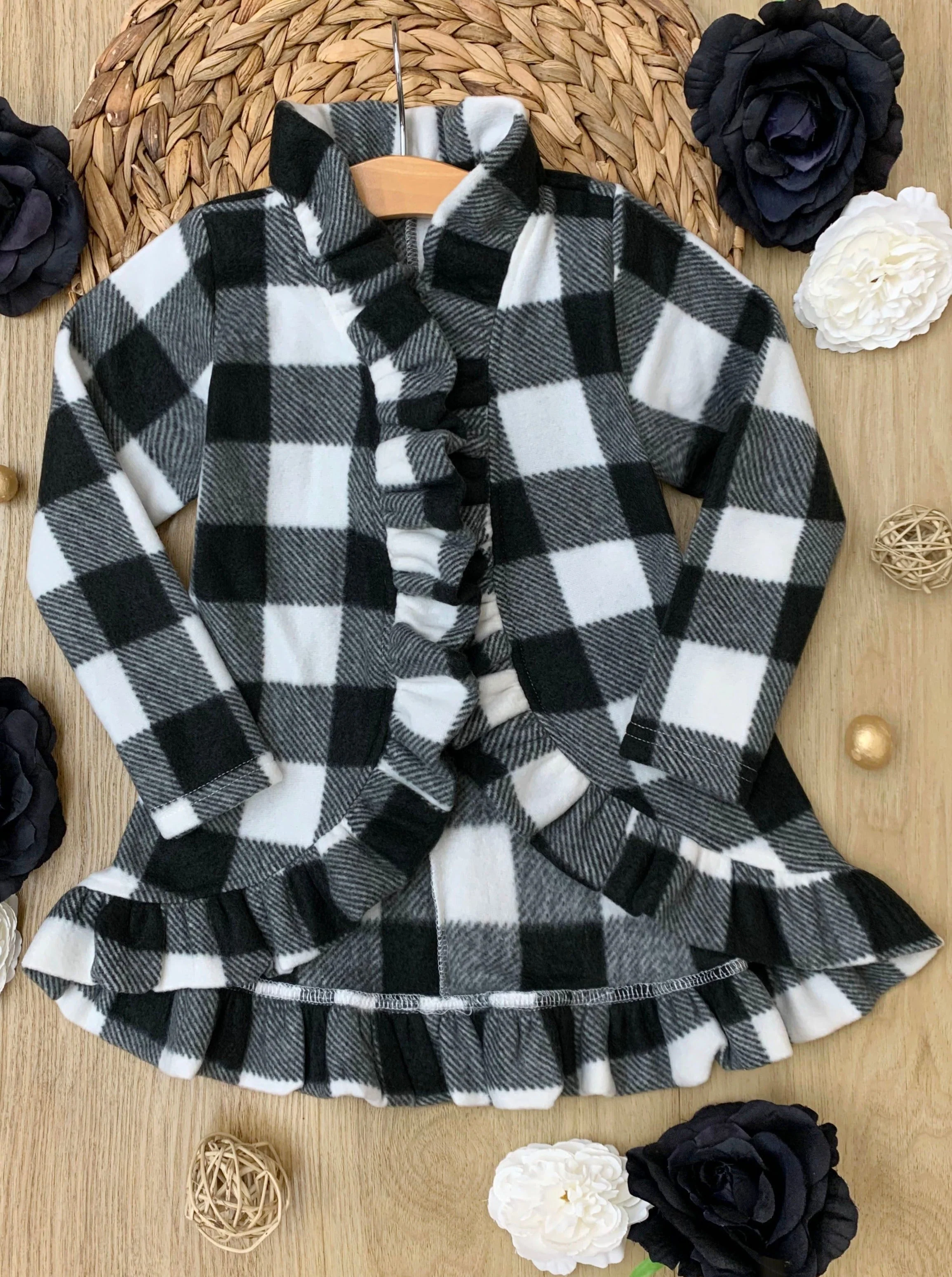 All Ruffled Up Gingham Ruffles Cardigan - Image 4