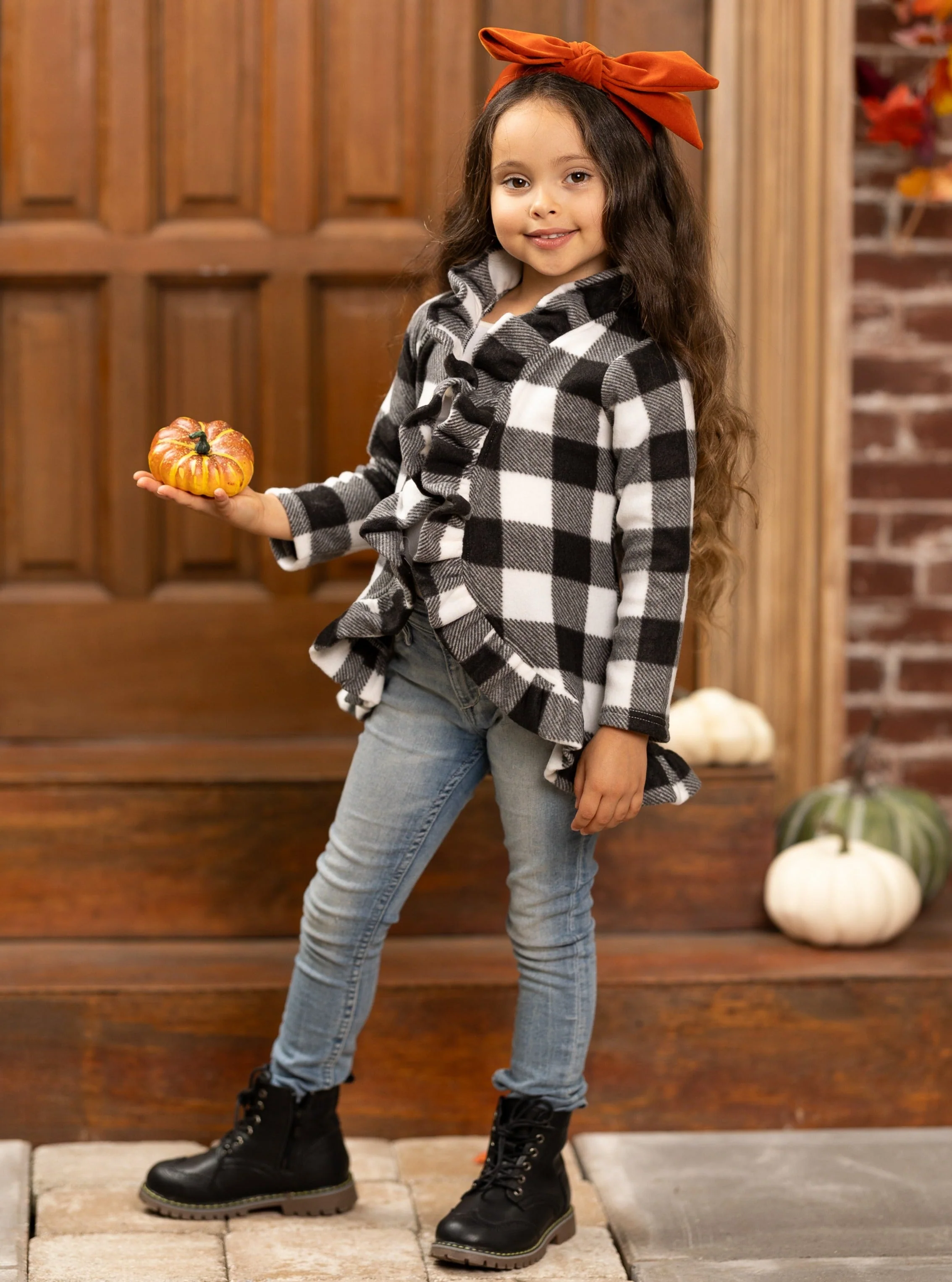 All Ruffled Up Gingham Ruffles Cardigan - Image 5