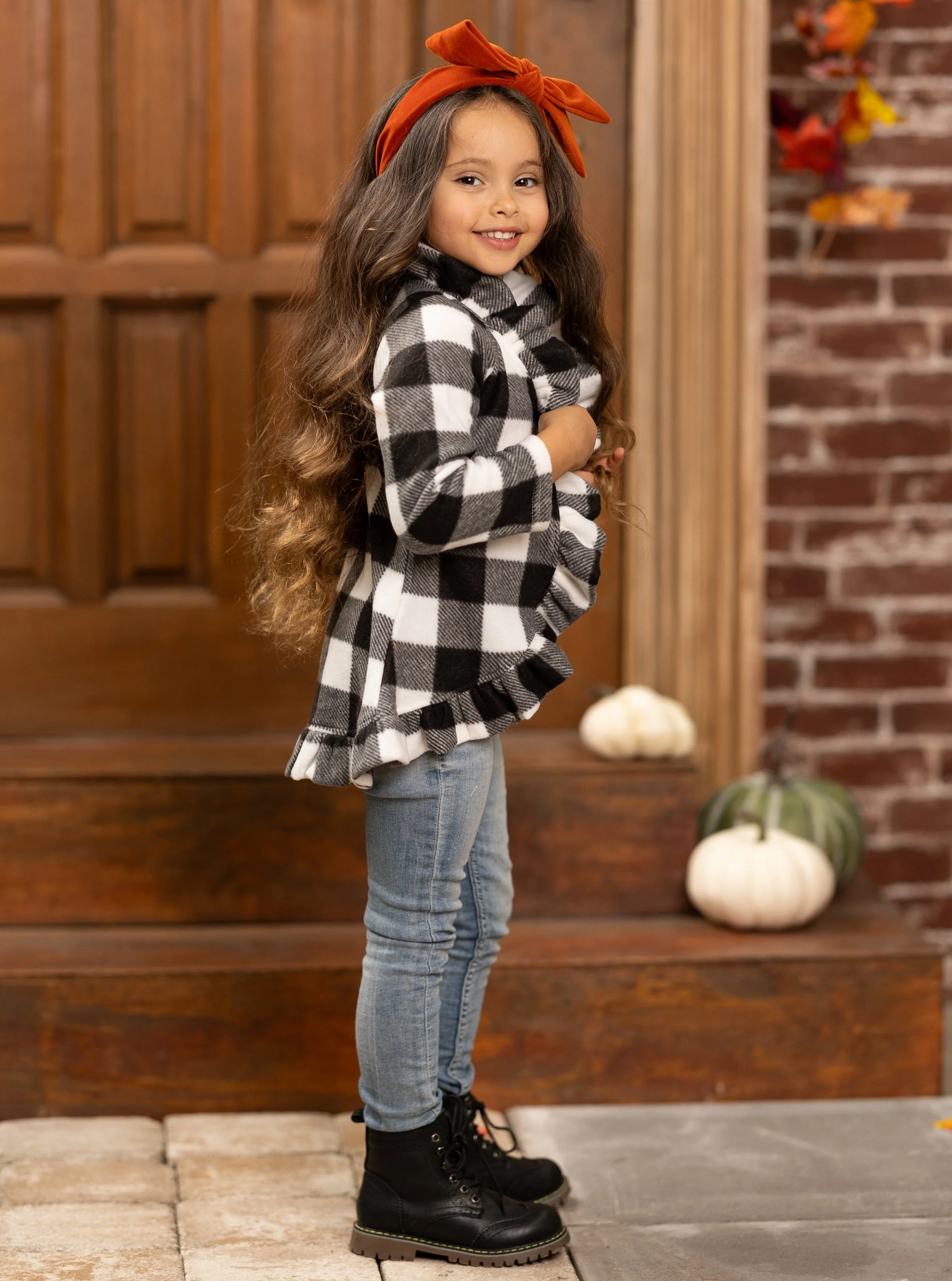 All Ruffled Up Gingham Ruffles Cardigan - Image 7