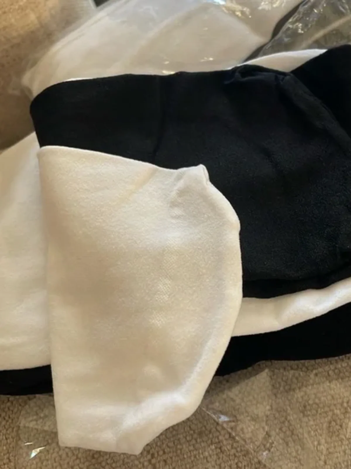 Black And White Colorblock Tights - Image 2