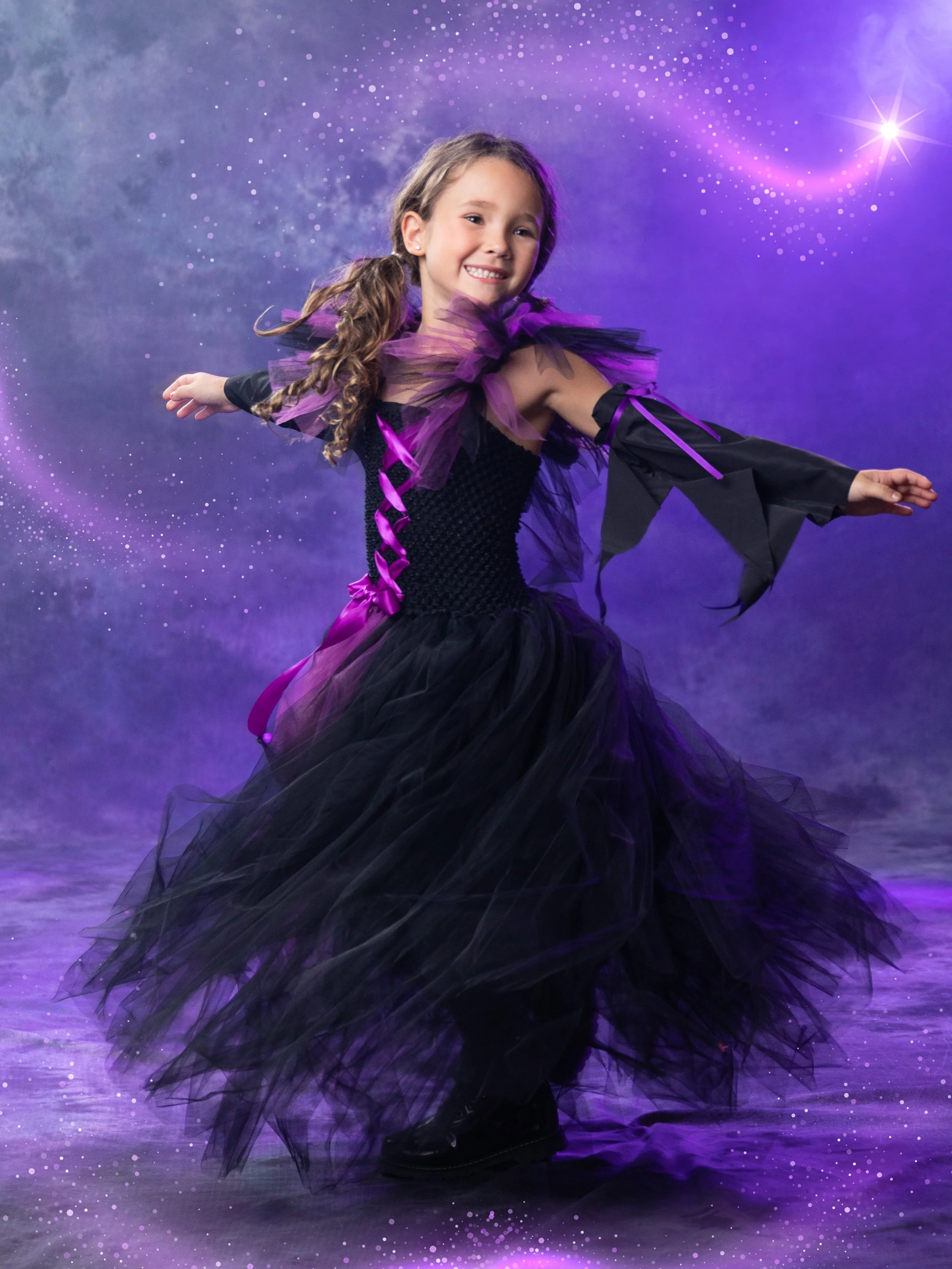Girls Something Wicked Witch 3-Piece Tutu Costume Dress - Image 4