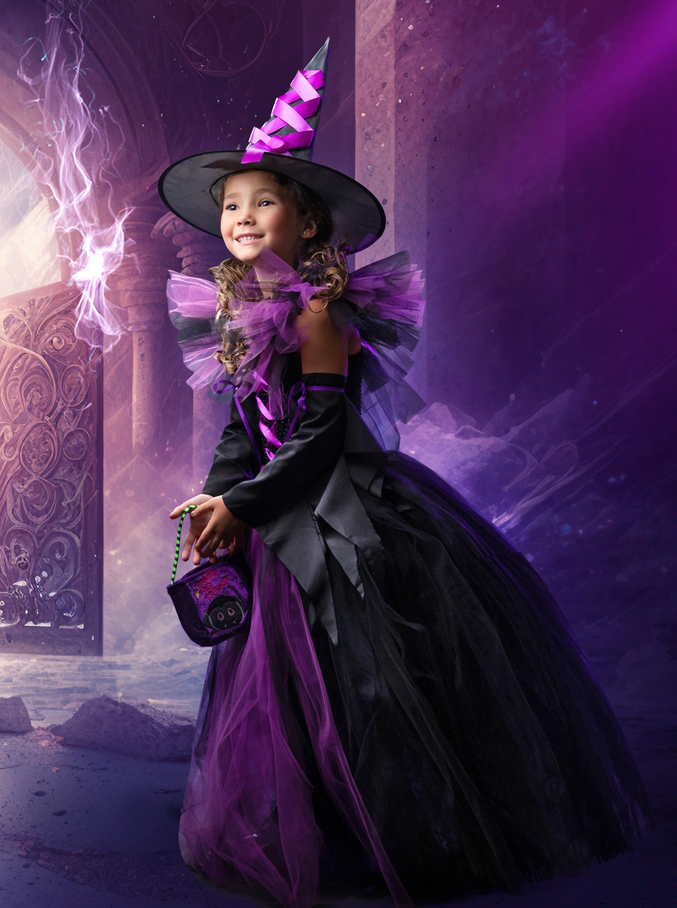 Girls Something Wicked Witch 3-Piece Tutu Costume Dress - Image 6