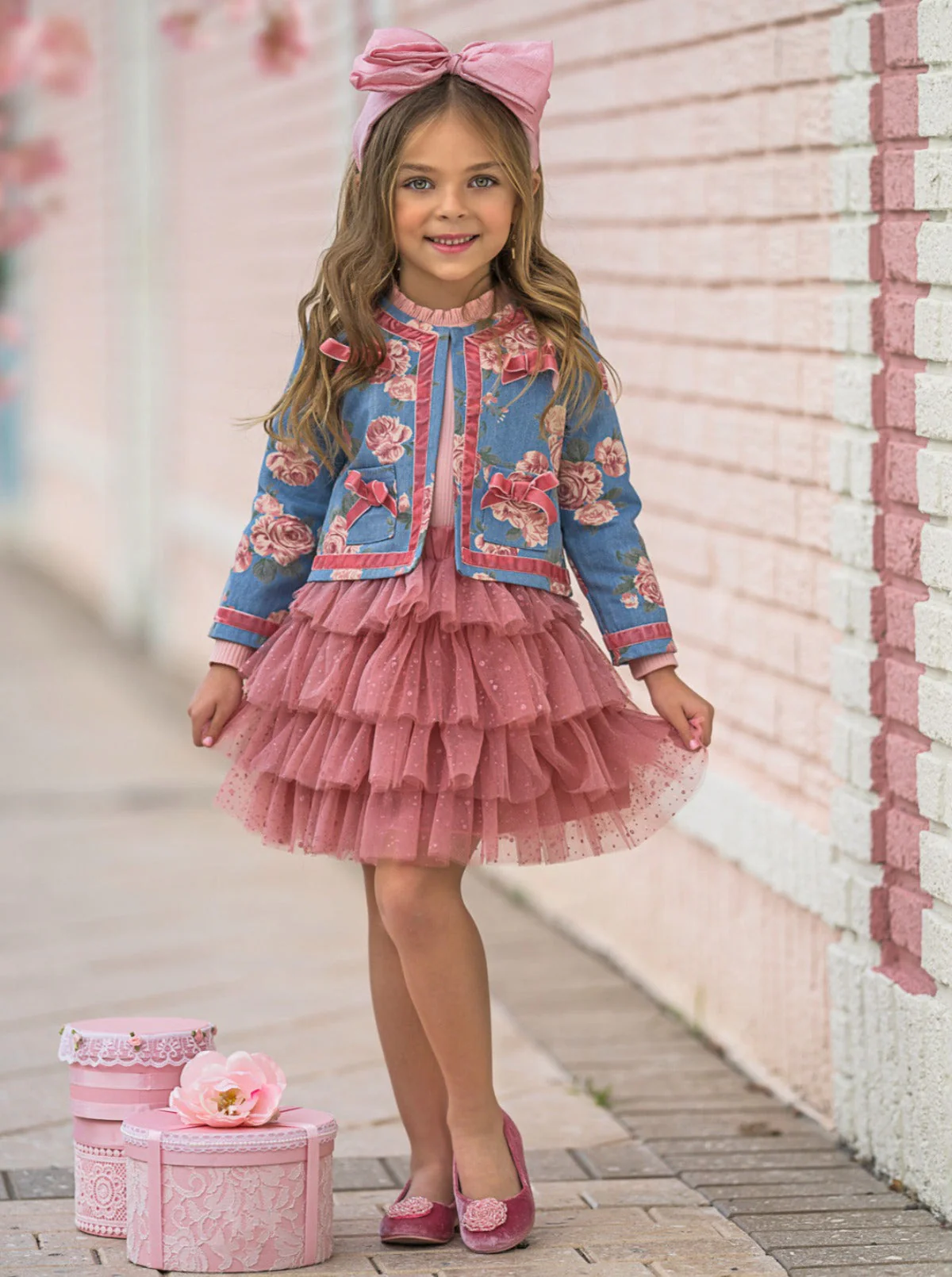 Blushing Blooms Matching Blazer and Tutu Skirt Set - Image 6