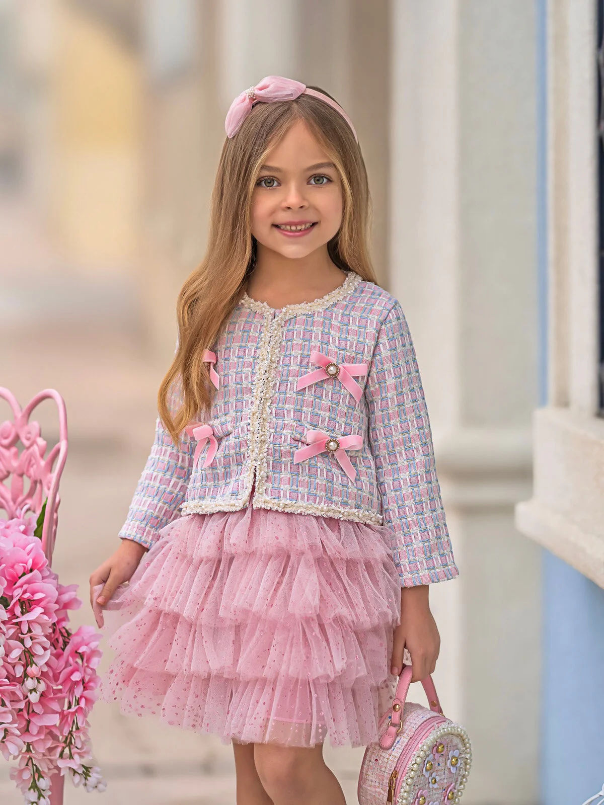 Preppy Ballet Tweed Blazer and Tutu Skirt Set - Image 2