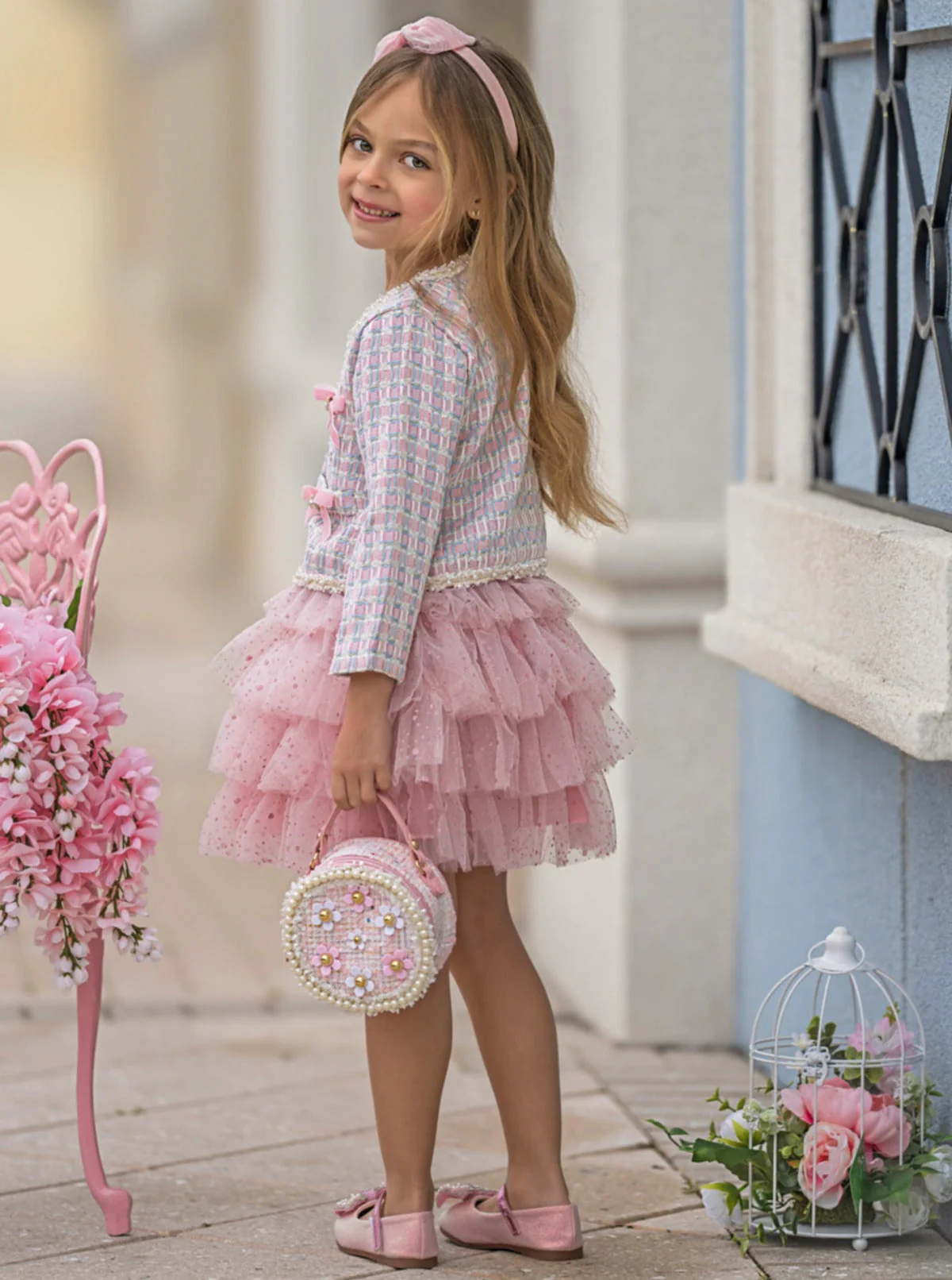 Preppy Ballet Tweed Blazer and Tutu Skirt Set - Image 4