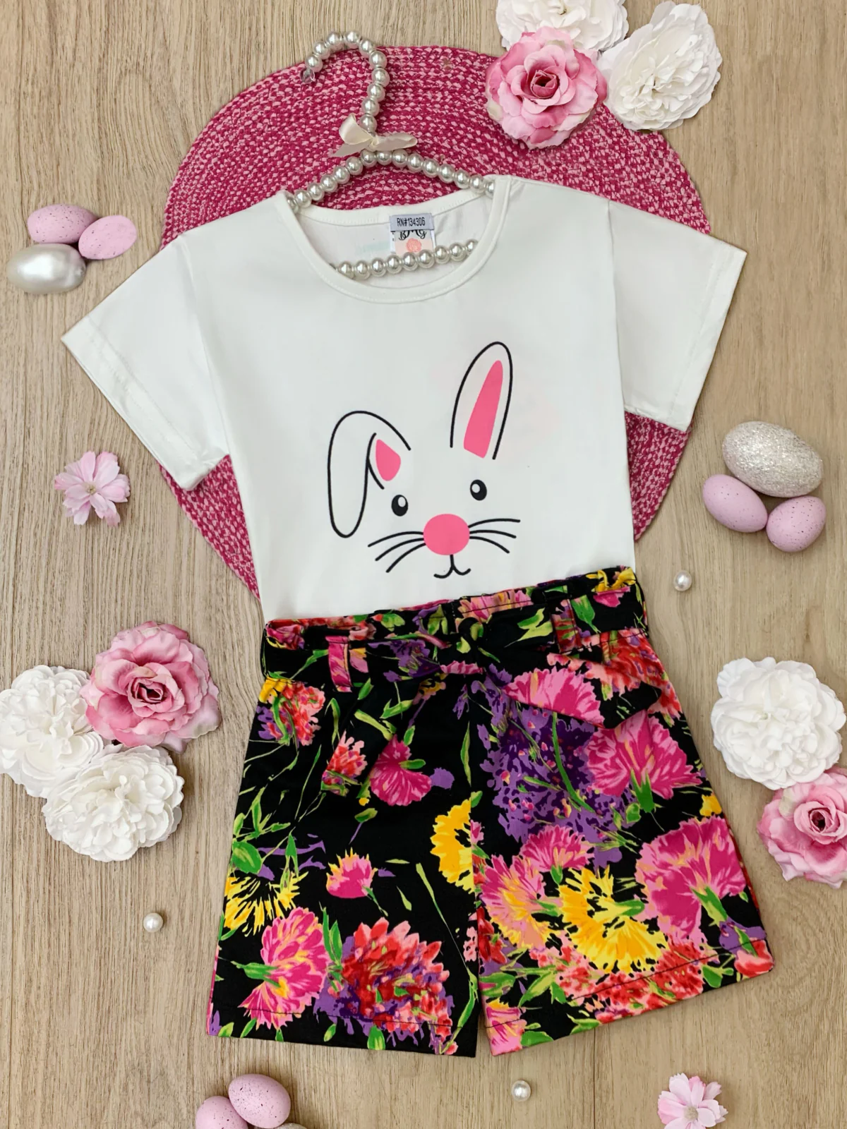 Bloom & Bunny Charm Easter Top and Short Set - Image 2