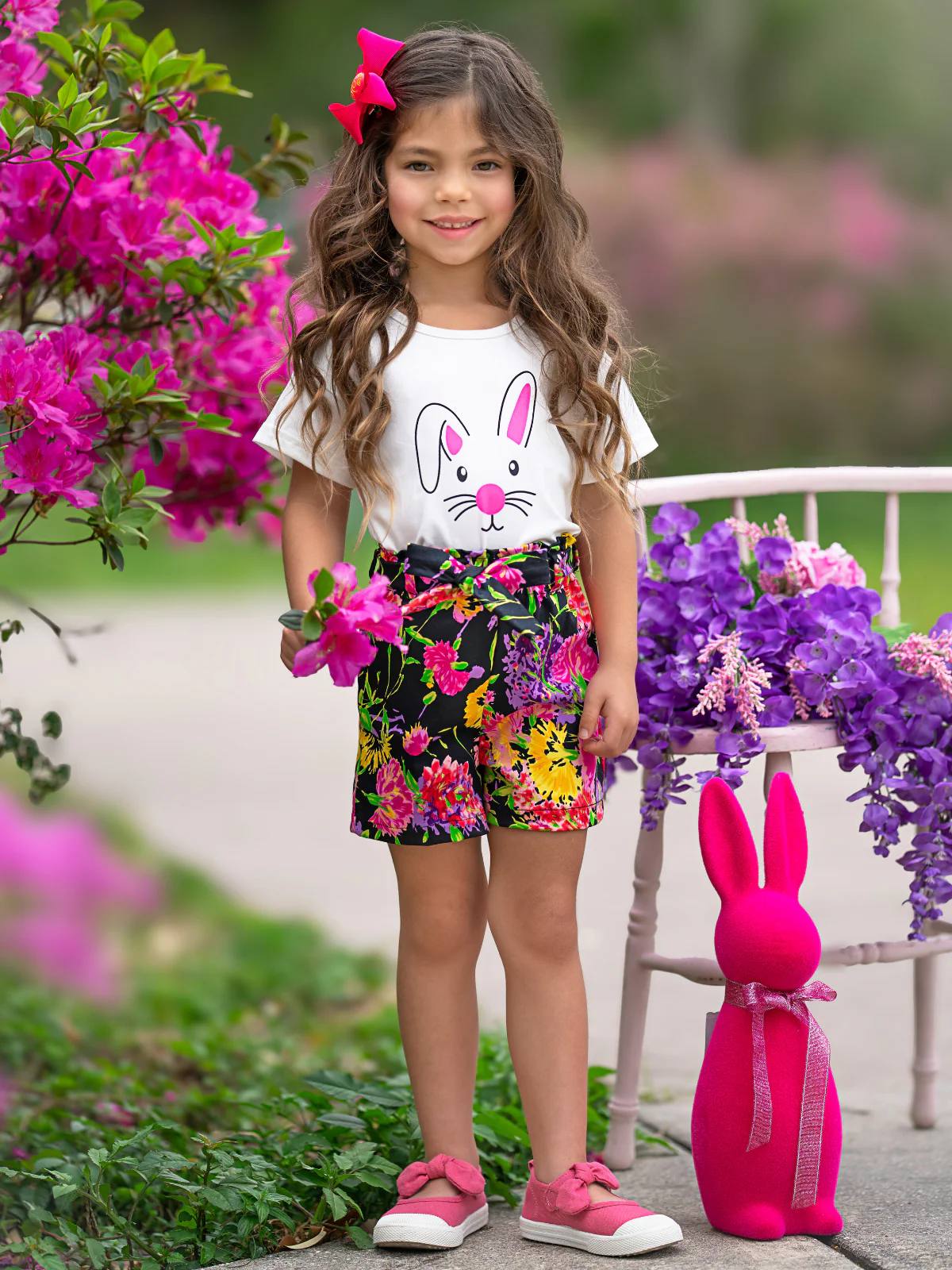 Bloom & Bunny Charm Easter Top and Short Set - Image 5