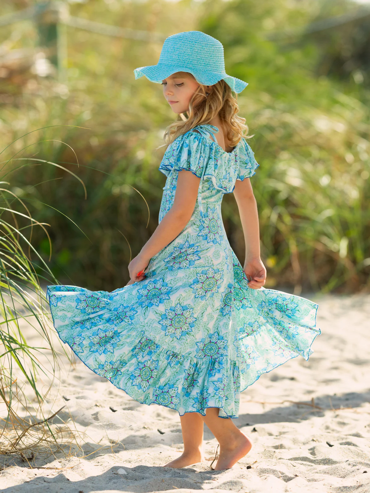 Tropical Floral Bloom Ruffle Hi Lo Dress - Image 4