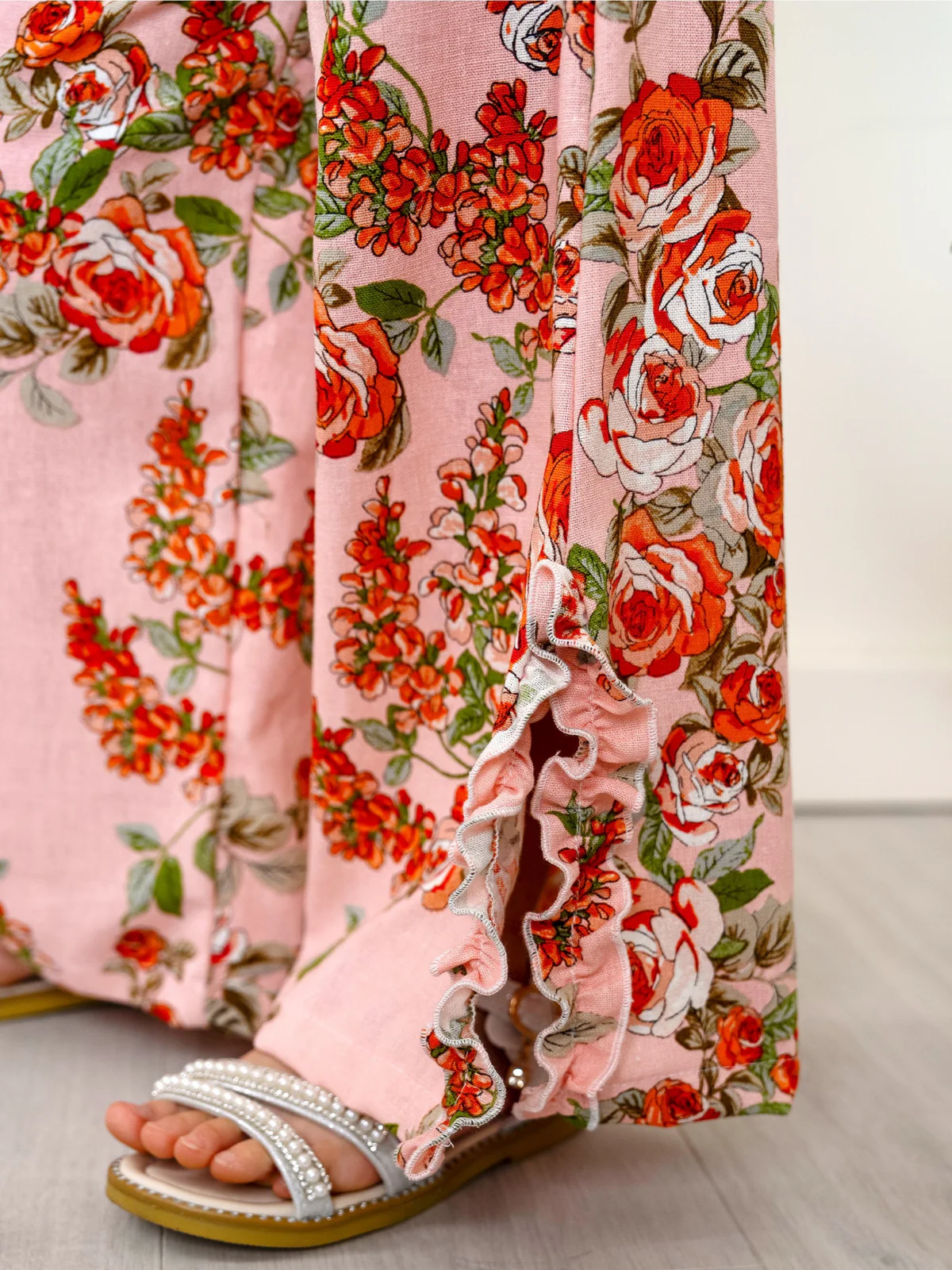 Blossom Garden One-Shoulder Top and Palazzo Pants Set - Image 2