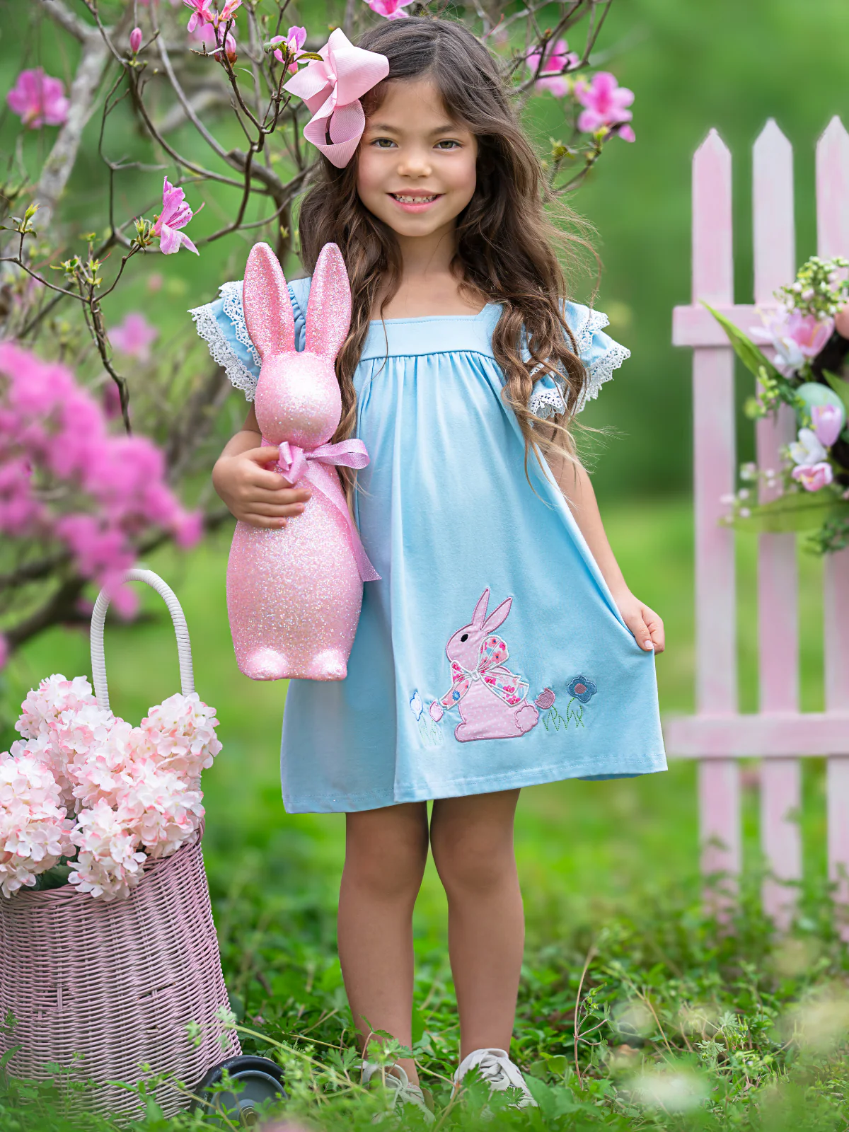 Blue Bunny Bliss Flutter Sleeve Dress - Image 5