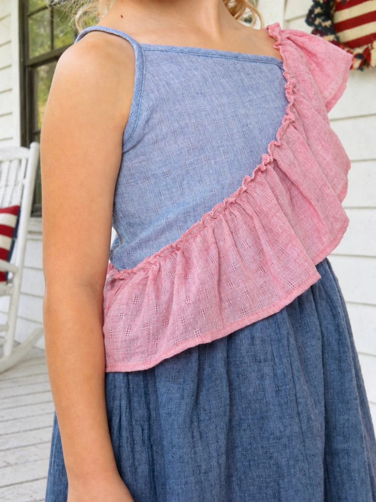 American Breeze Ruffle Chambray Dress - Image 2
