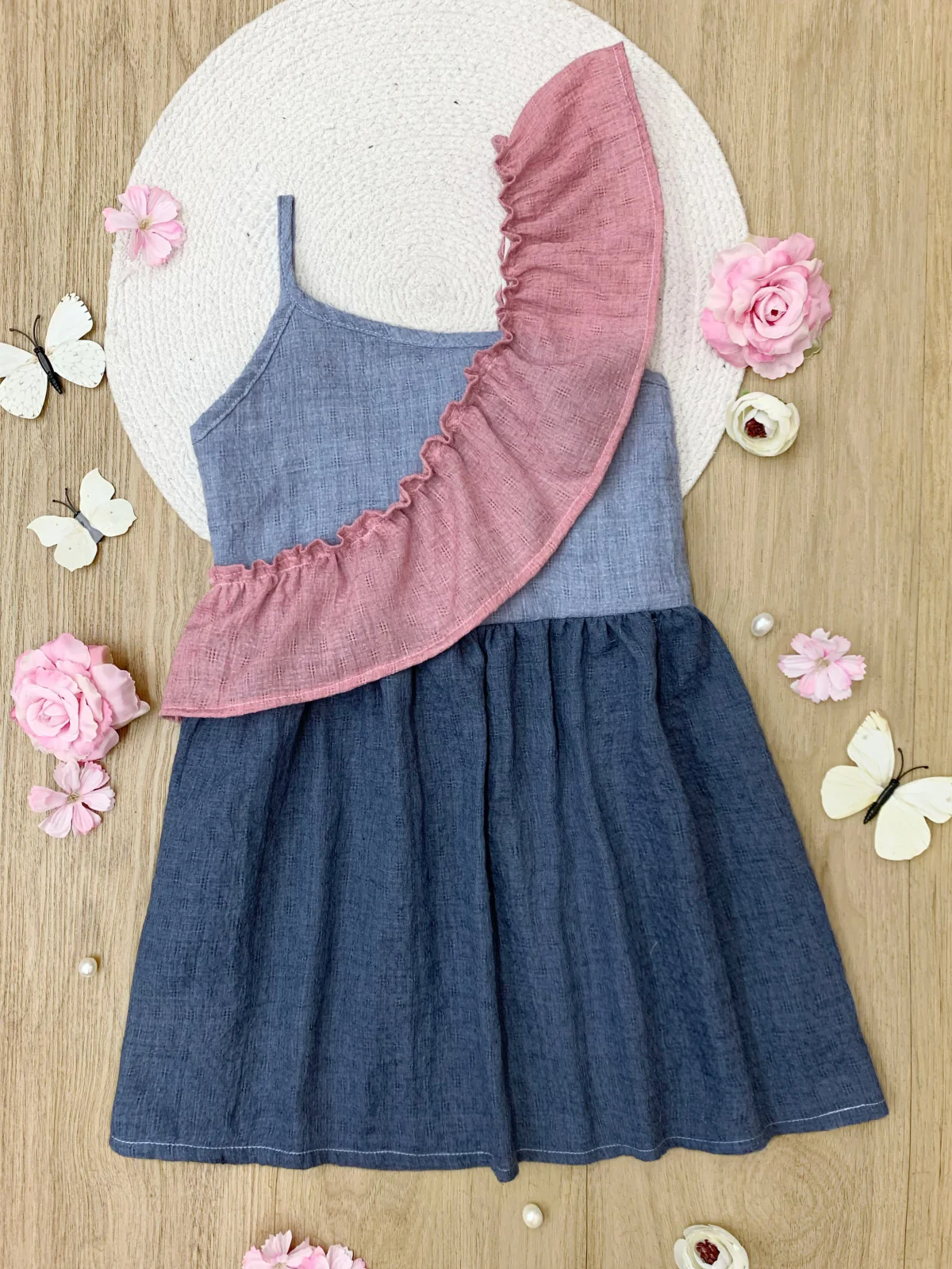 American Breeze Ruffle Chambray Dress - Image 3