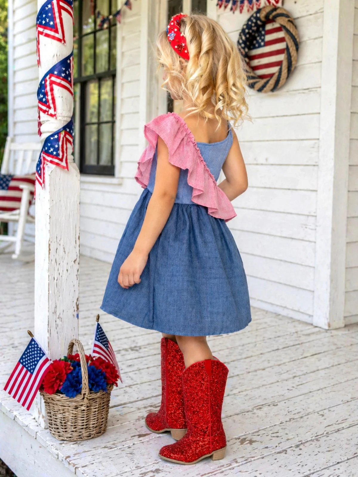 American Breeze Ruffle Chambray Dress - Image 4