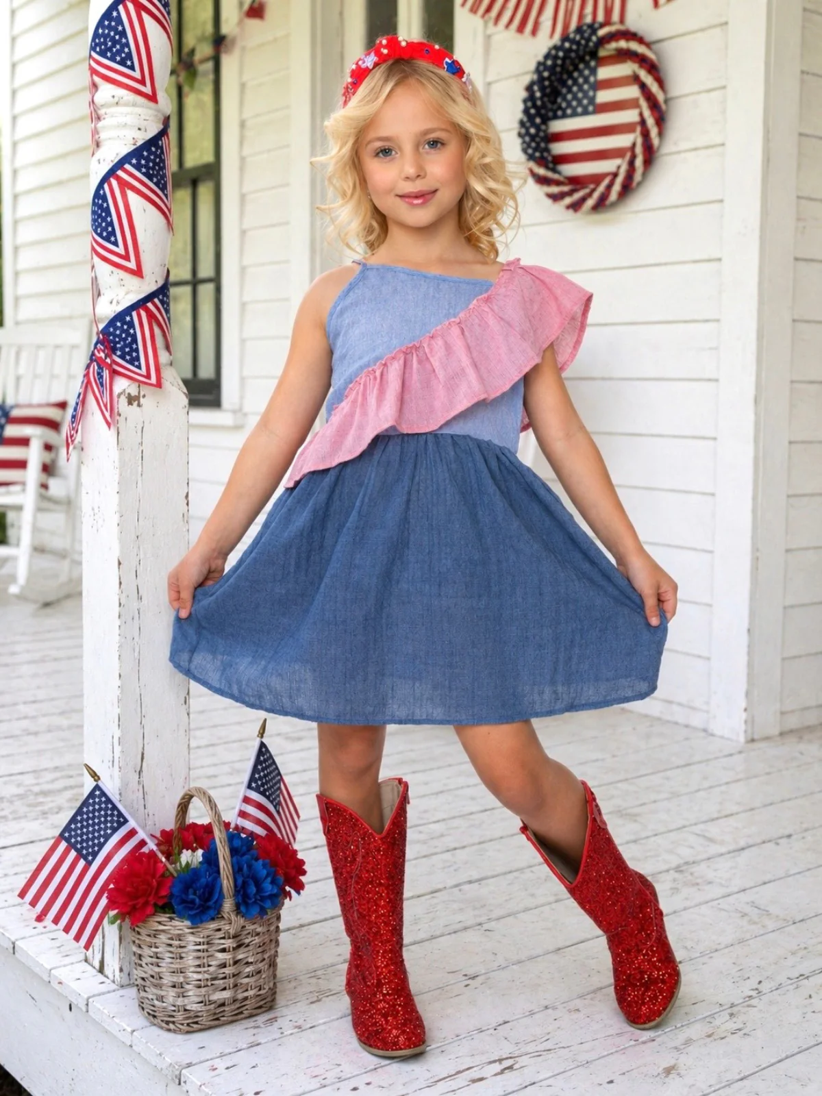 American Breeze Ruffle Chambray Dress - Image 5