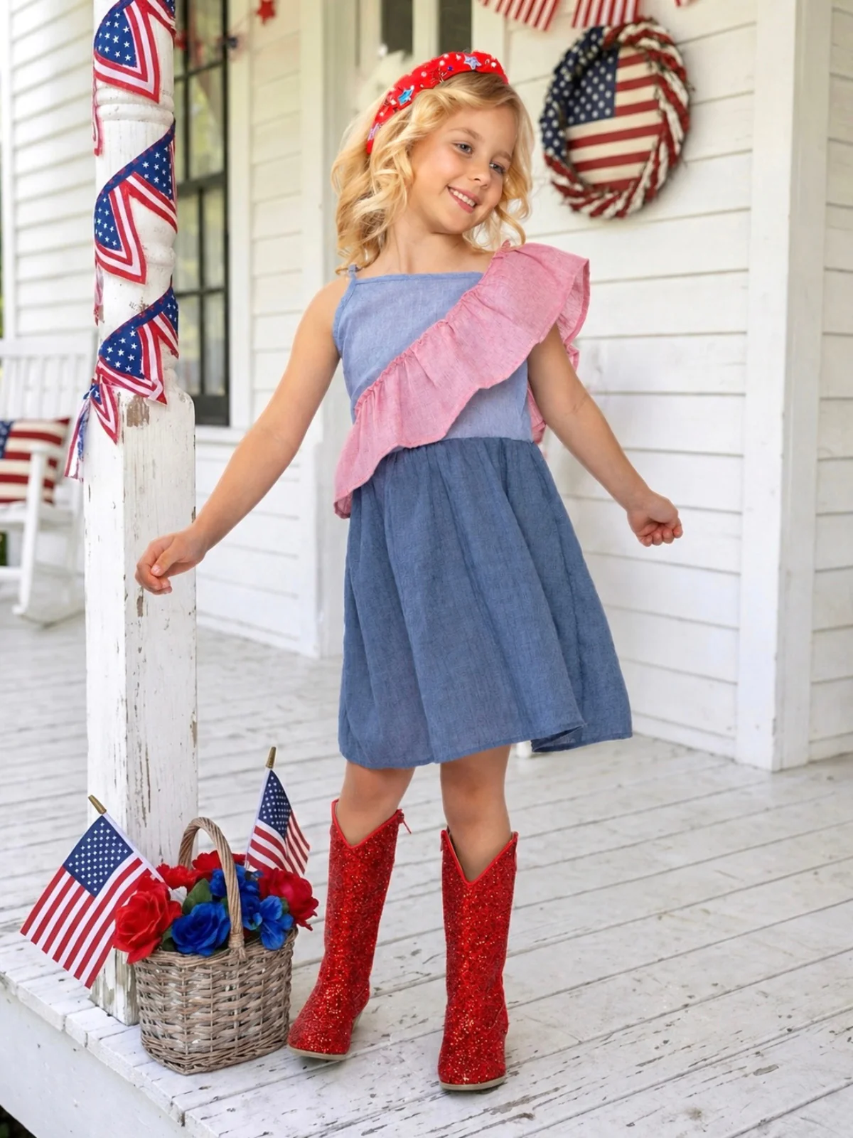 American Breeze Ruffle Chambray Dress - Image 6