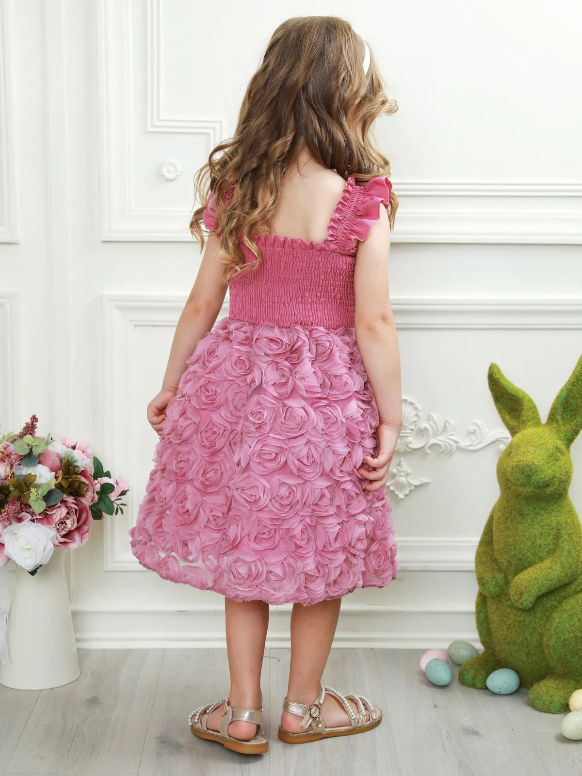 Blush Garden Rosette Smocked Dress - Image 6