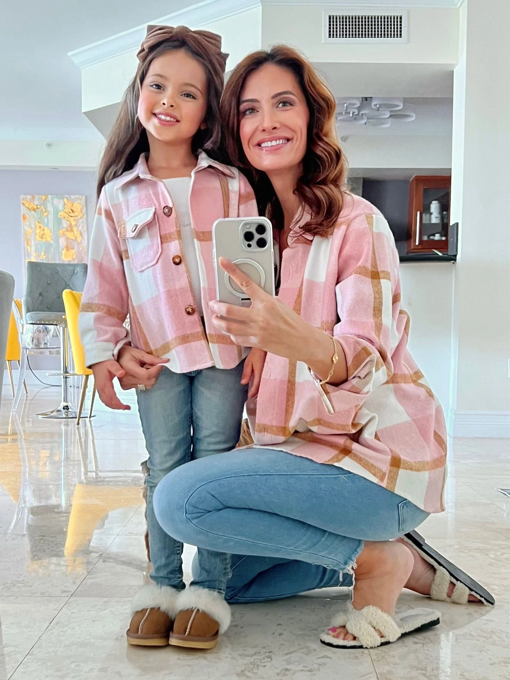 Mommy and Me Blushing Babes Pink Flannel Shirt - Image 2
