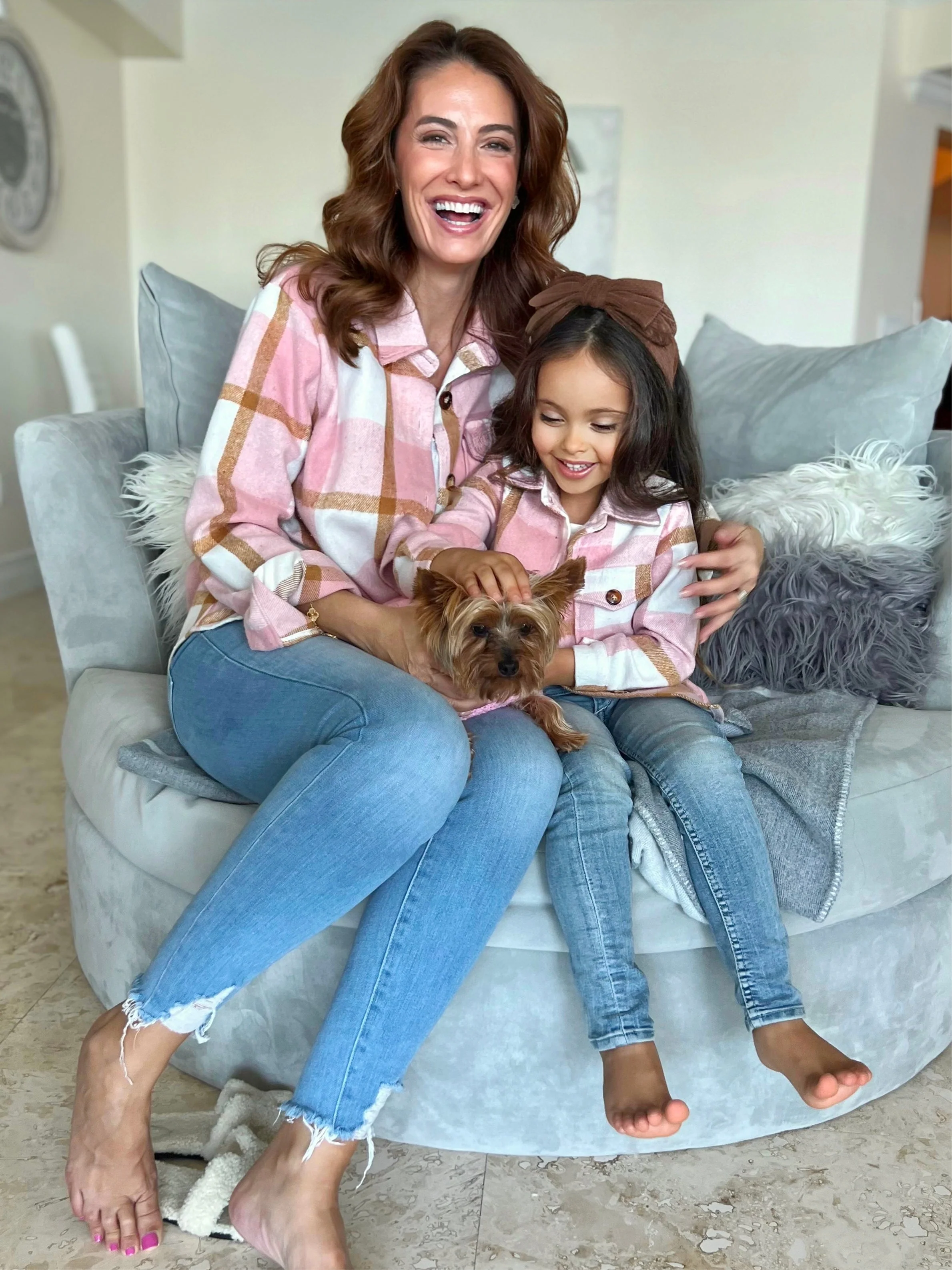 Mommy and Me Blushing Babes Pink Flannel Shirt - Image 3