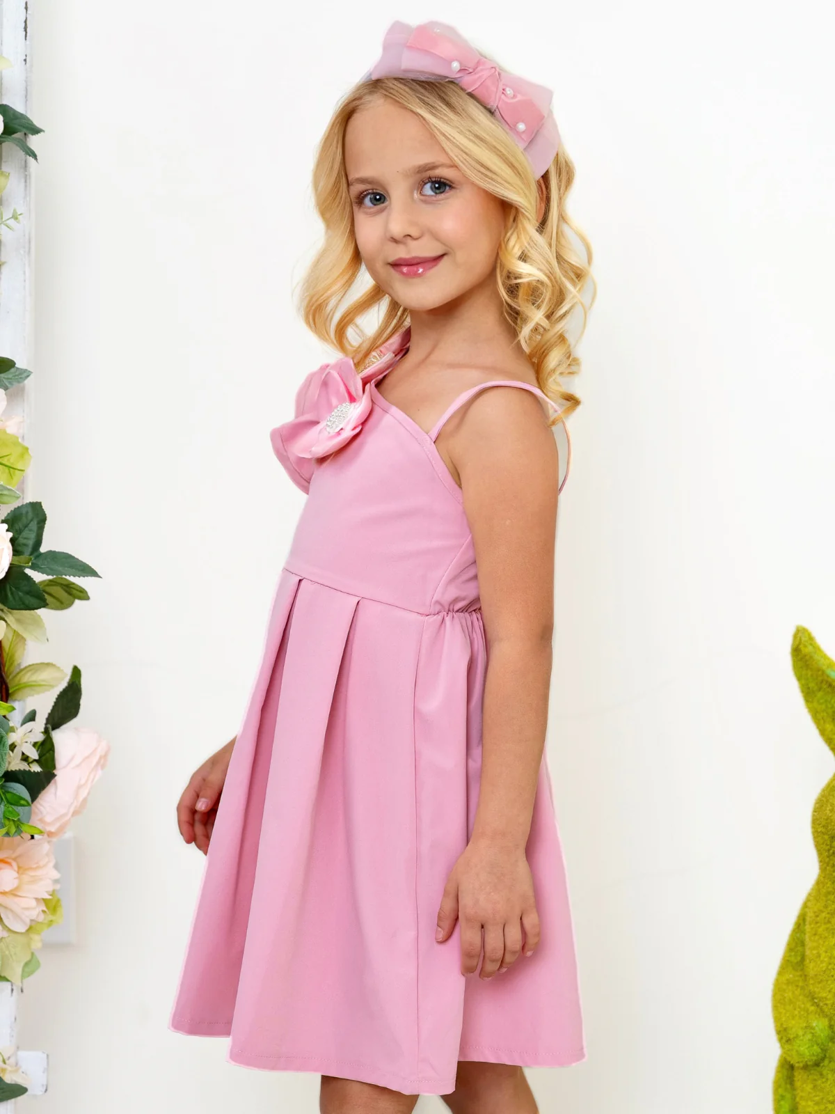 Blush Bloom One-Shoulder Flower Accent Dress - Image 4