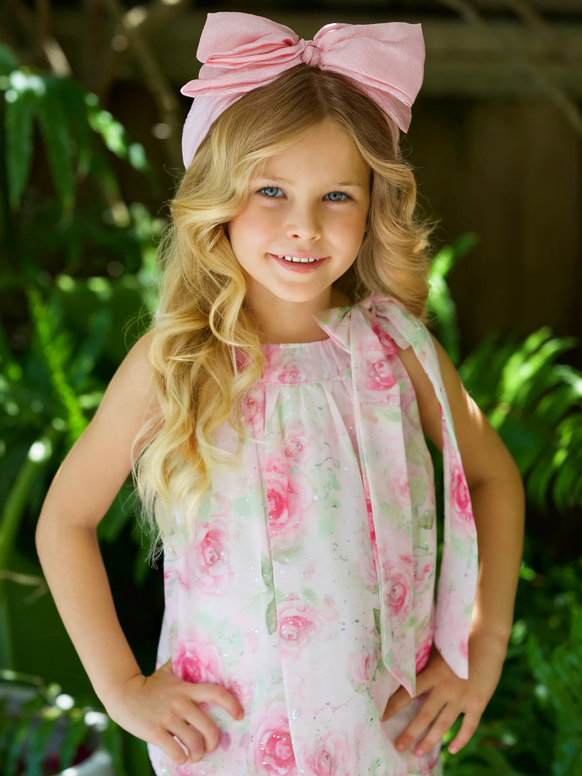 Blooming Blush Floral Chiffon Top and Short Set - Image 2