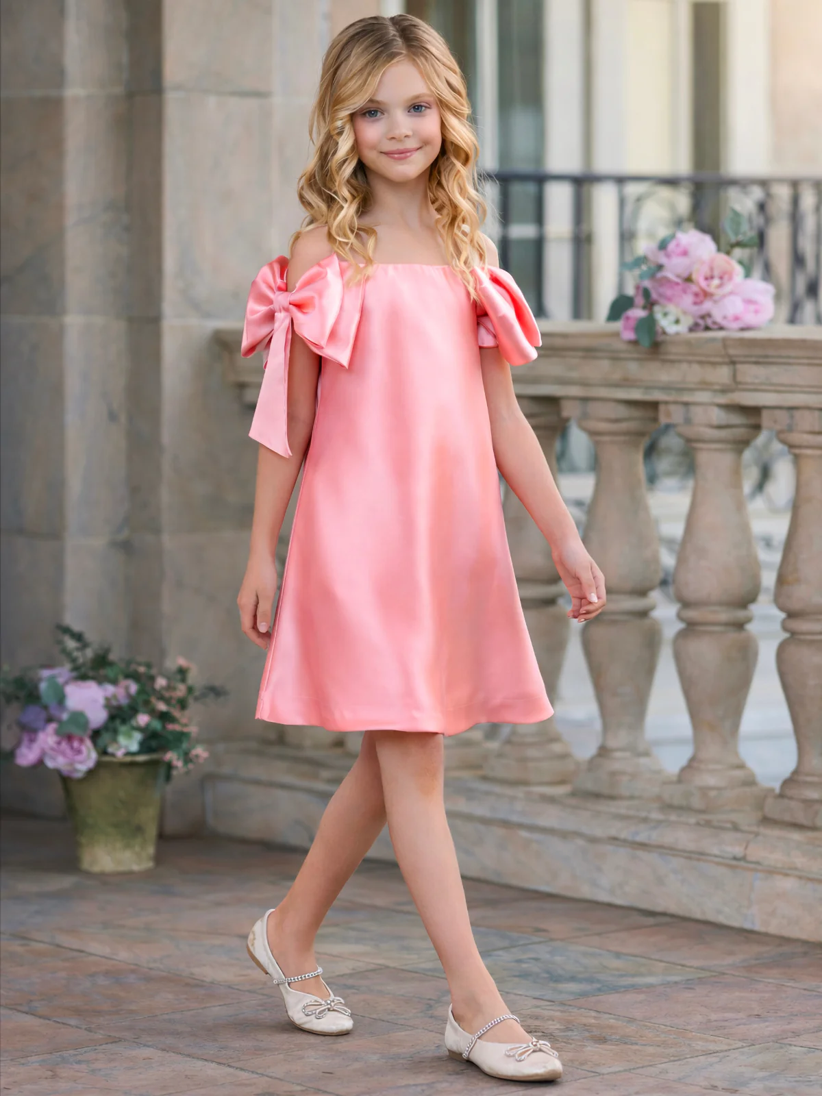 Beautiful Bow Shoulder Party Dress - Image 3