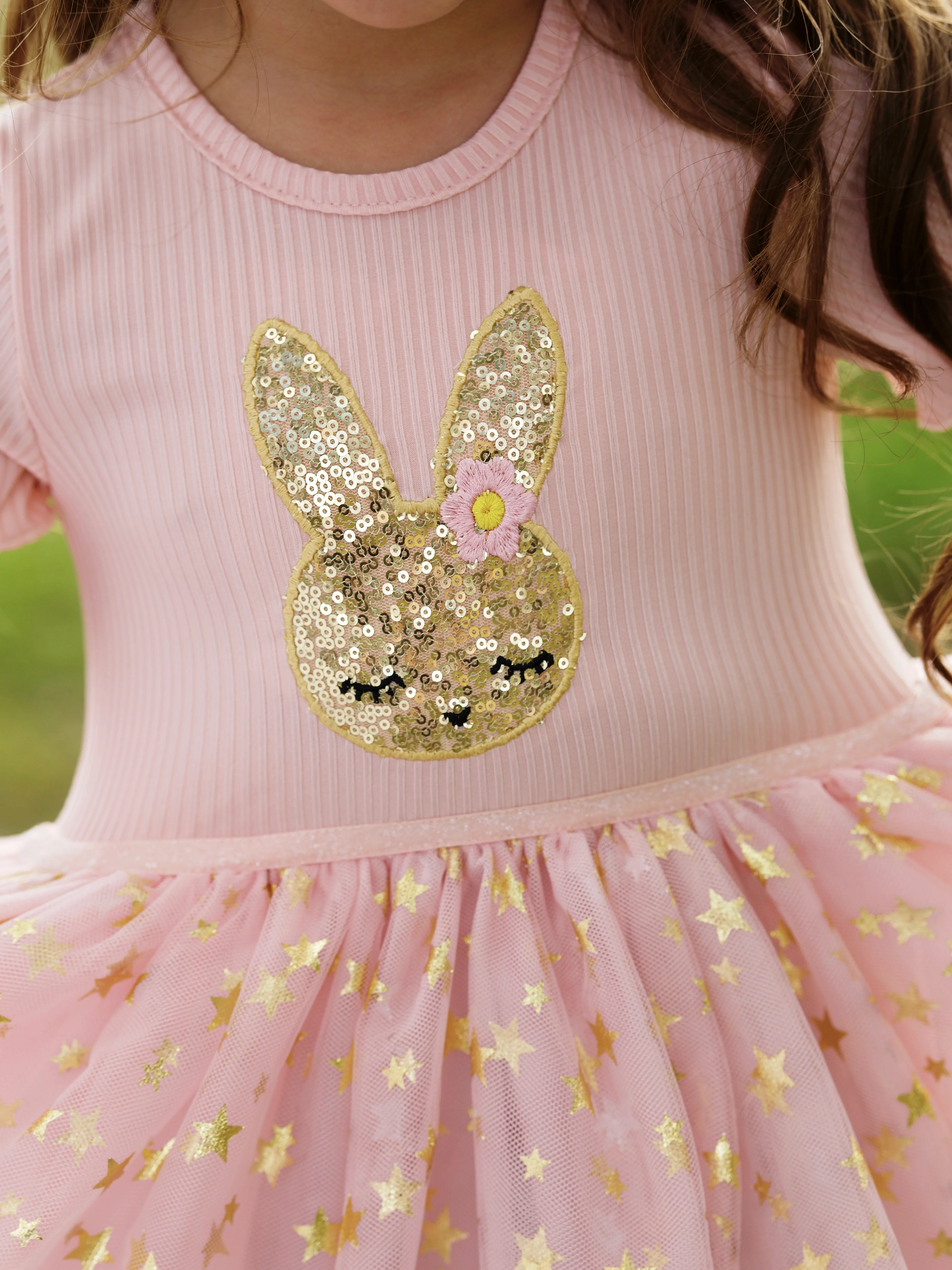 Blush Star Bunny Easter Tulle Dress - Image 2
