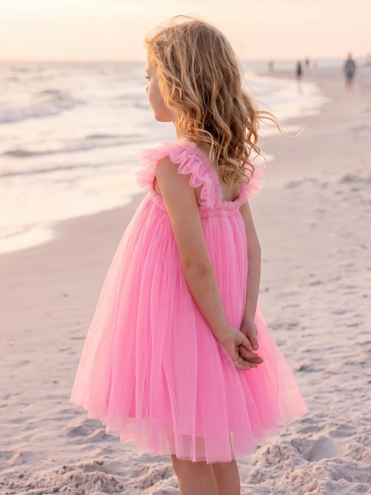 Seaside Pink Sequin Shell Party Dress - Image 2