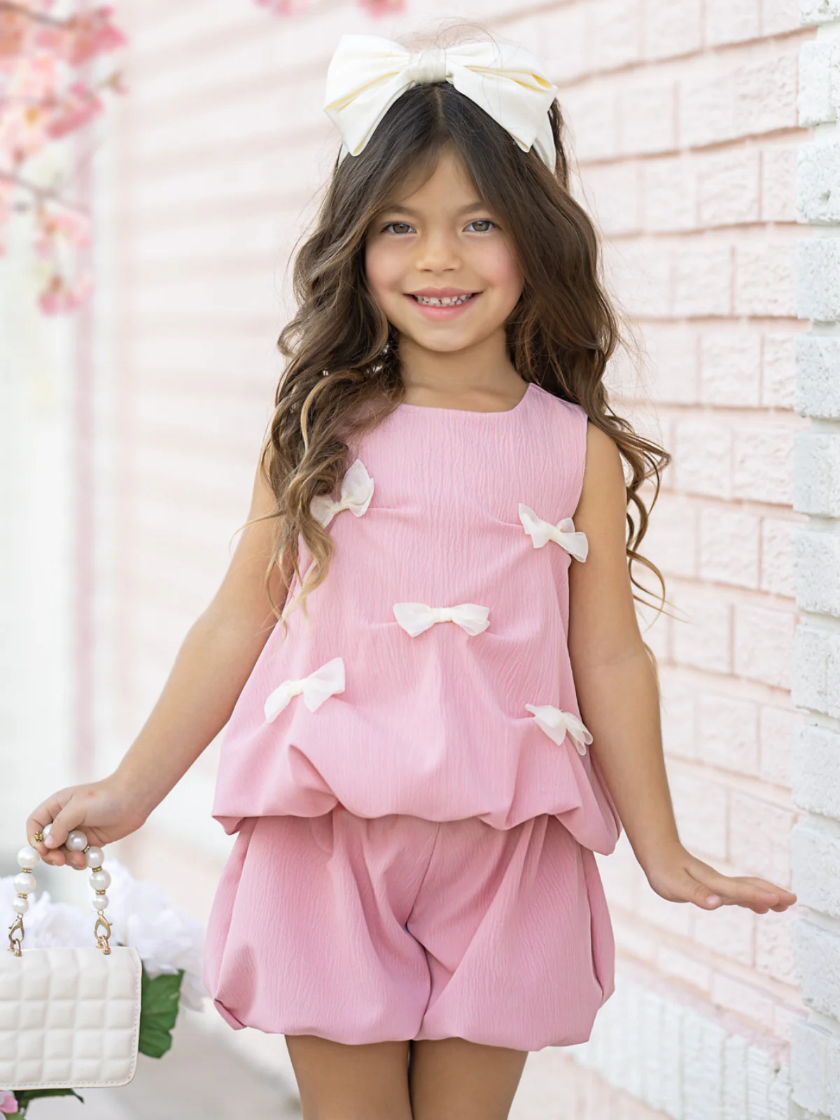 Blushing Beauty Bow Bubble Short Set - Image 2