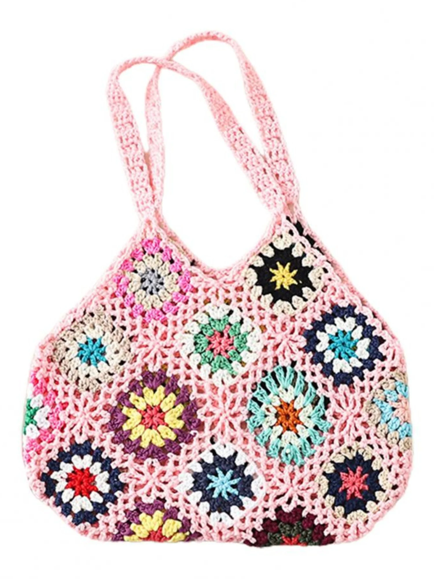Bohemian Crochet Knitted Tote Bag - Image 9