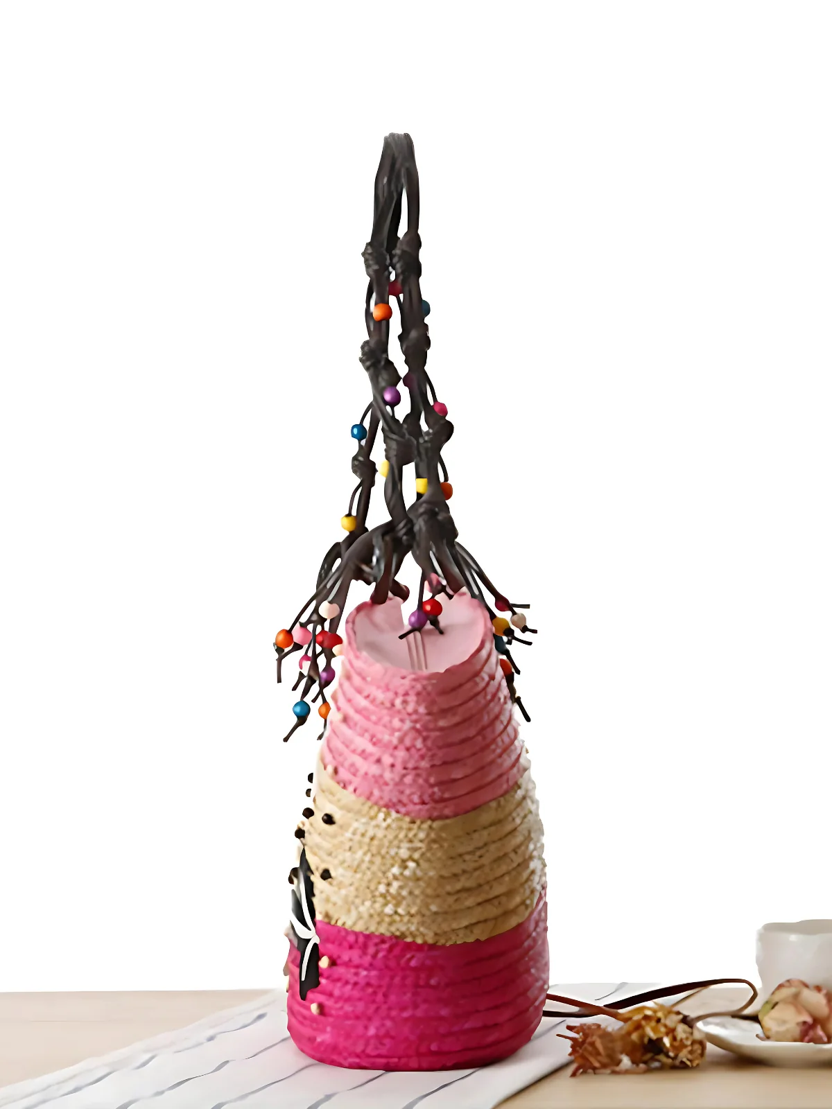 Starfish Embroidered Straw Beach Bag - Image 2