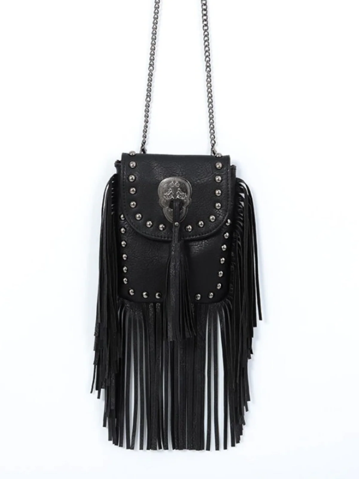 Girls Bohemian Studded Fringe Crossbody Bag - Image 5