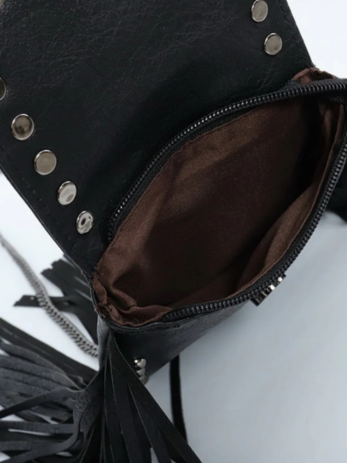Girls Bohemian Studded Fringe Crossbody Bag - Image 6