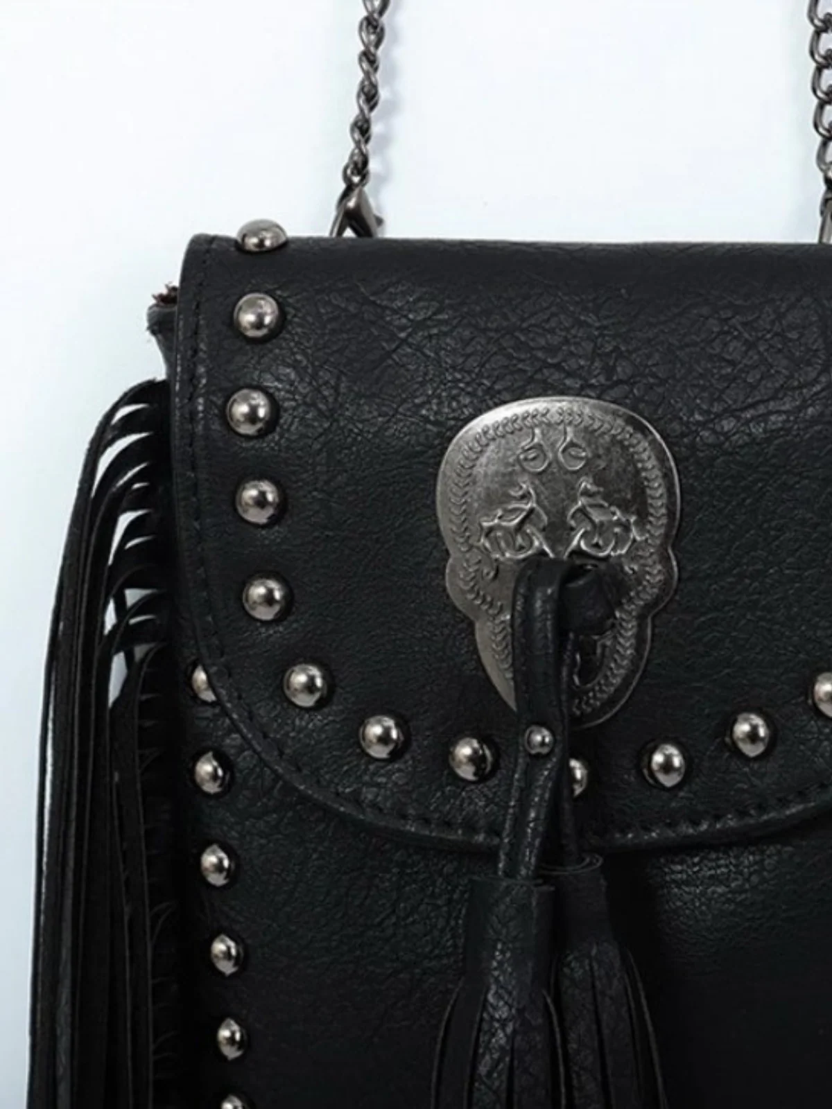Girls Bohemian Studded Fringe Crossbody Bag - Image 7