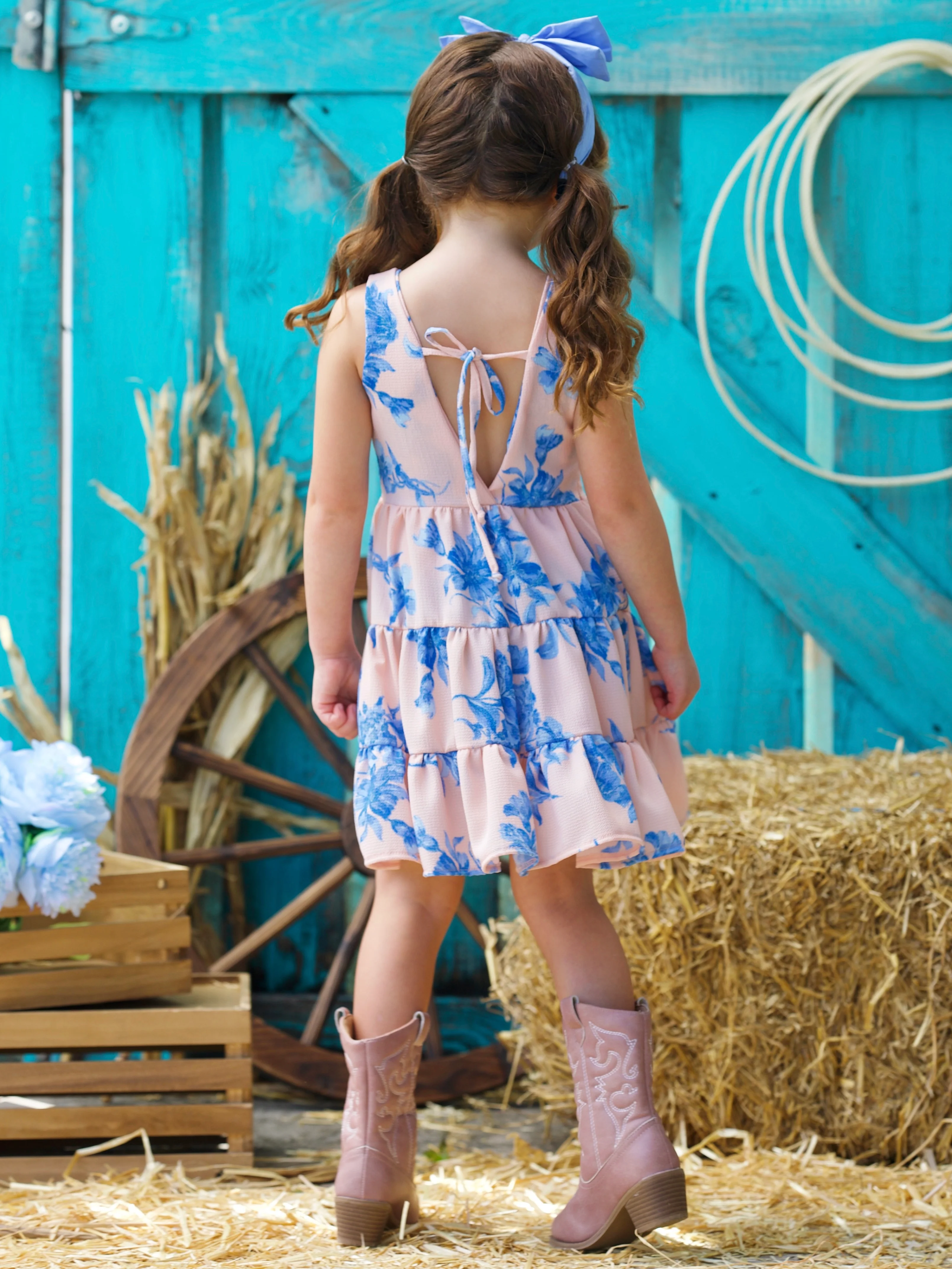 Boho Blossom Floral Print Tank Tiered Dress - Image 3