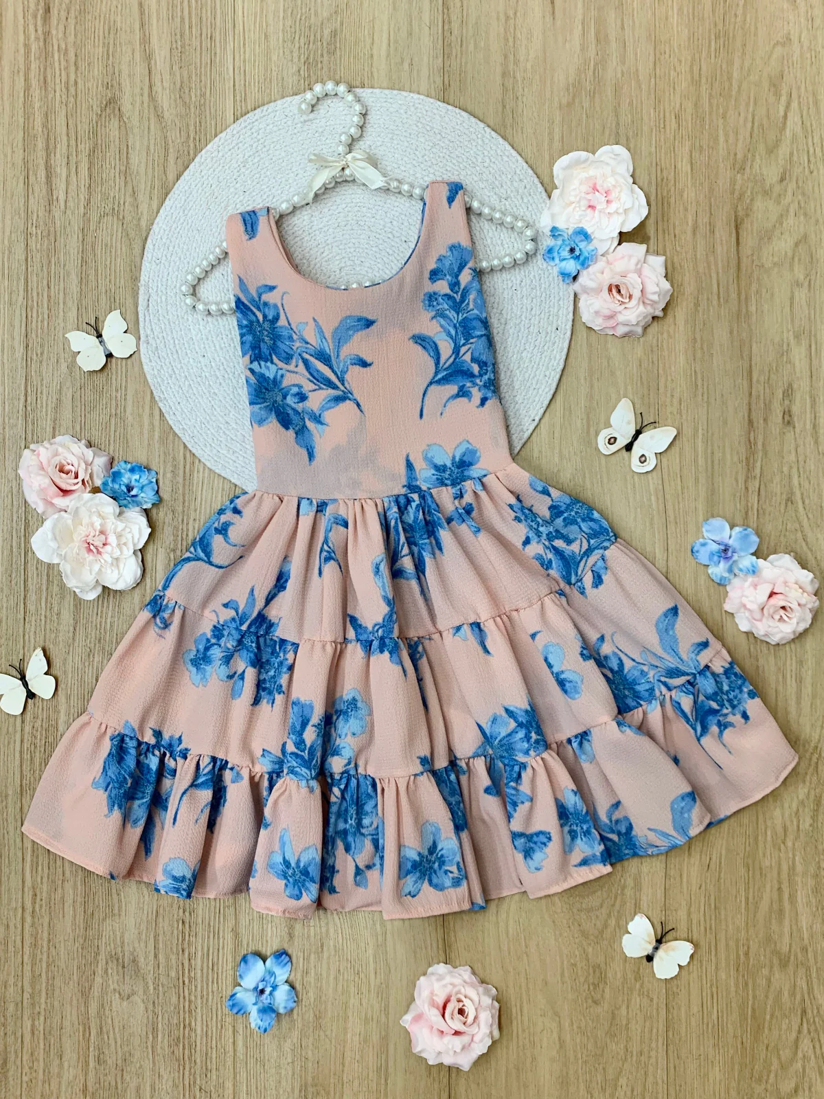 Boho Blossom Floral Print Tank Tiered Dress - Image 4