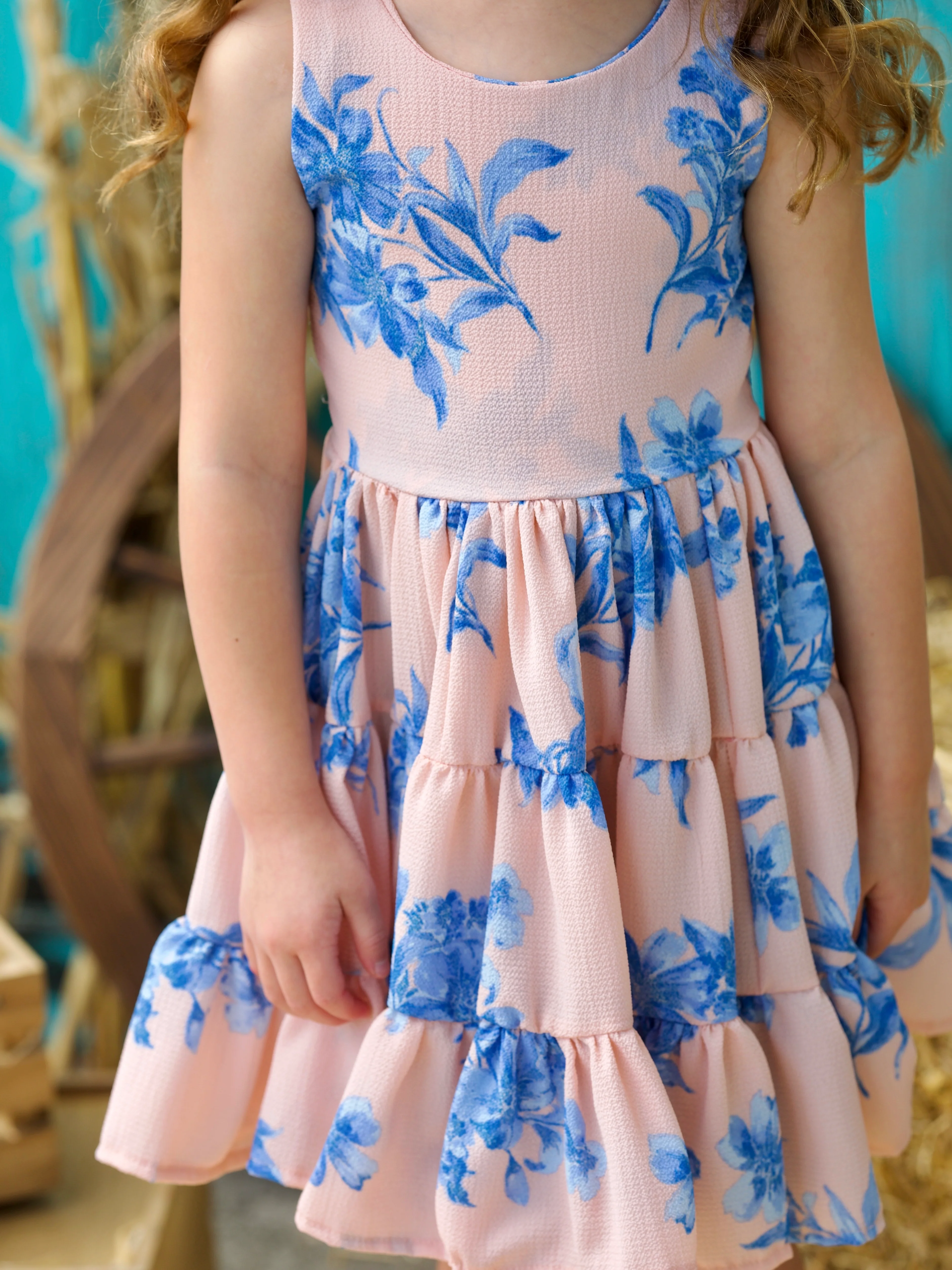 Boho Blossom Floral Print Tank Tiered Dress - Image 6