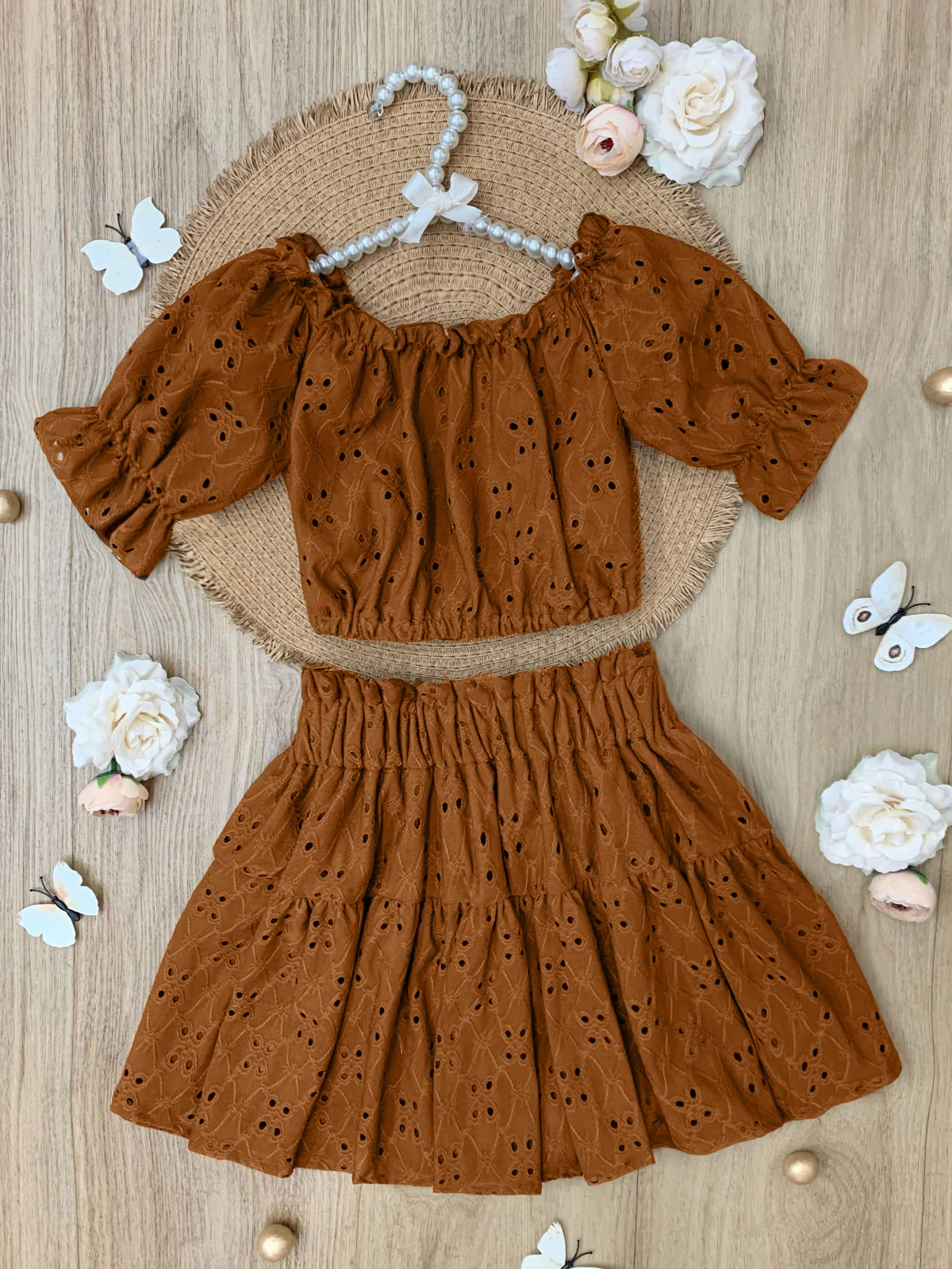 Boho Charm Smocked Top and Skirt Set - Image 3