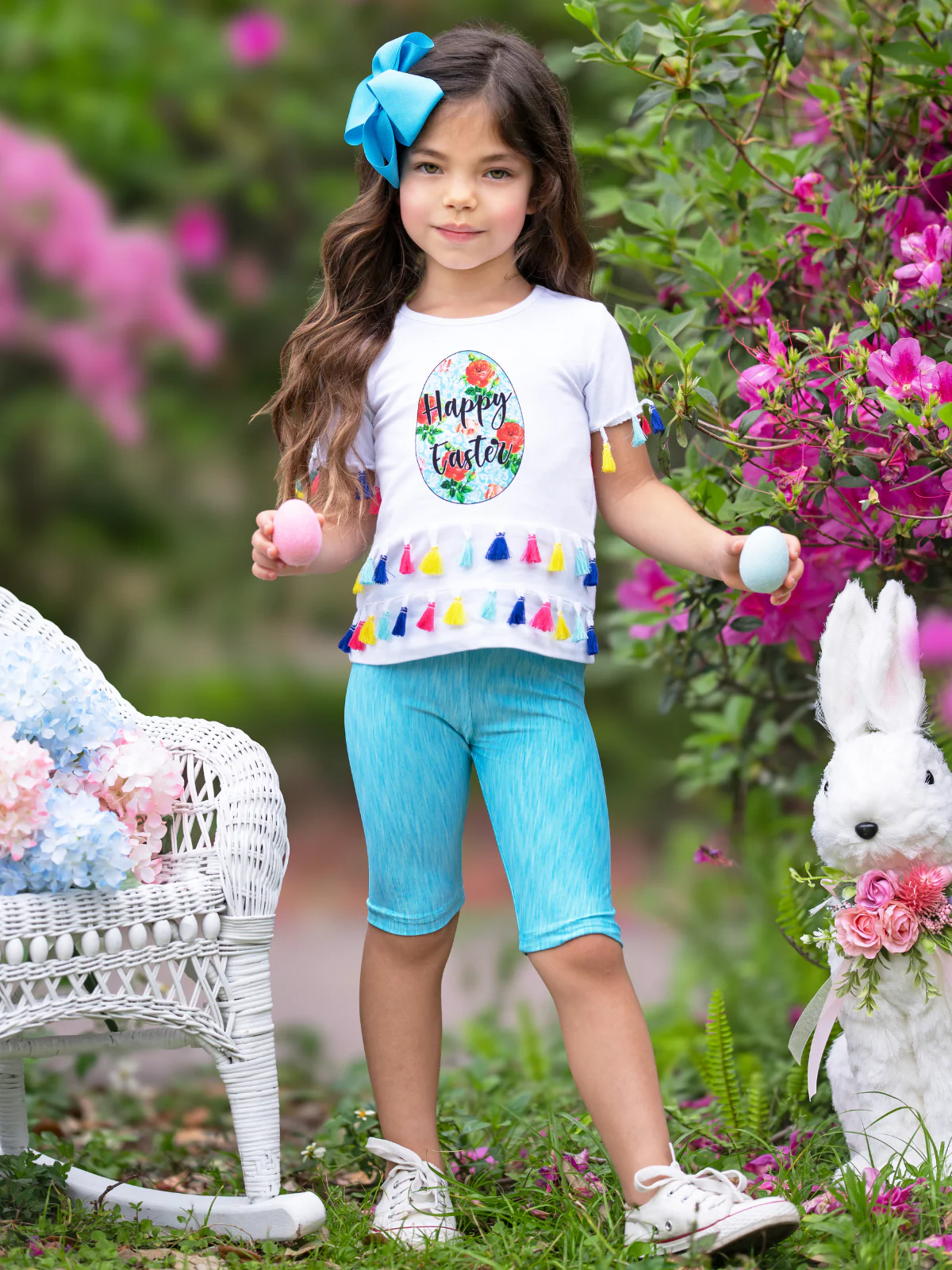 Boho Easter Tassel Top and Biker Short Set - Image 4