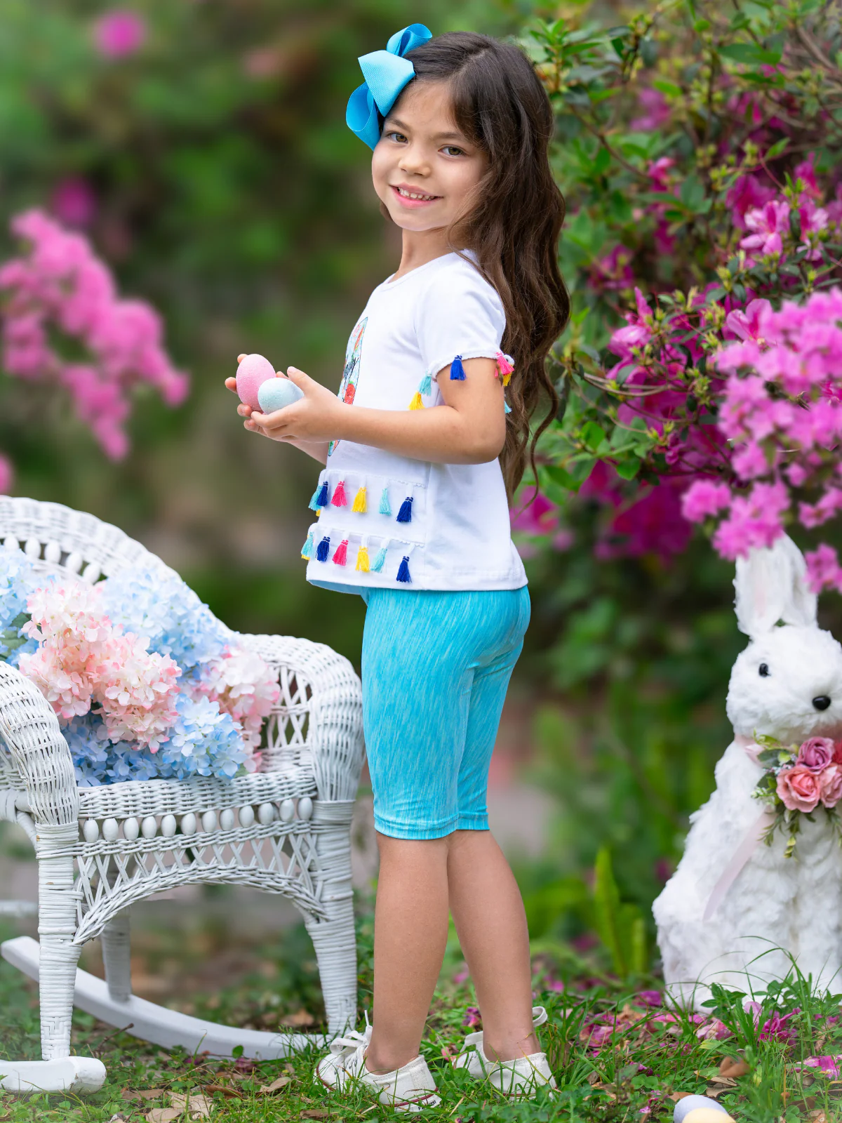 Boho Easter Tassel Top and Biker Short Set - Image 5