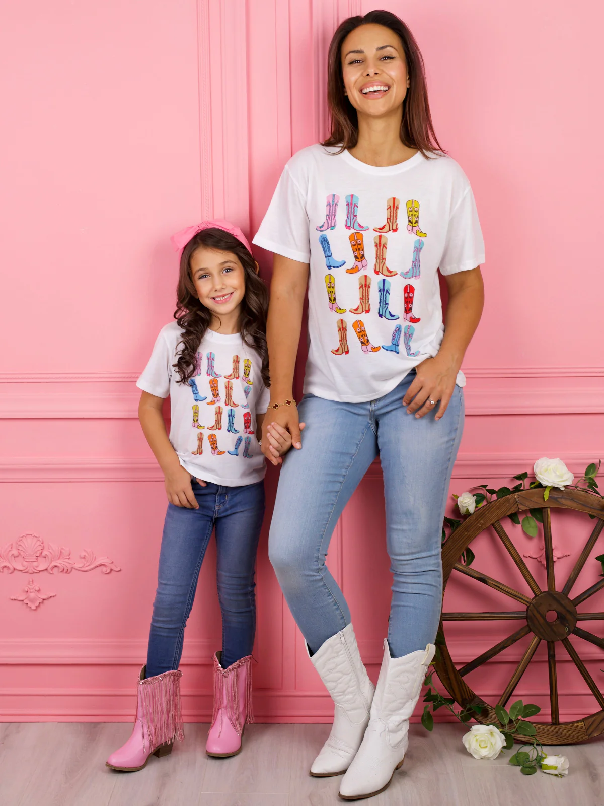 Mommy and Me Boot Scootin' Fun Cowgirl Boot Graphic Top - Image 5
