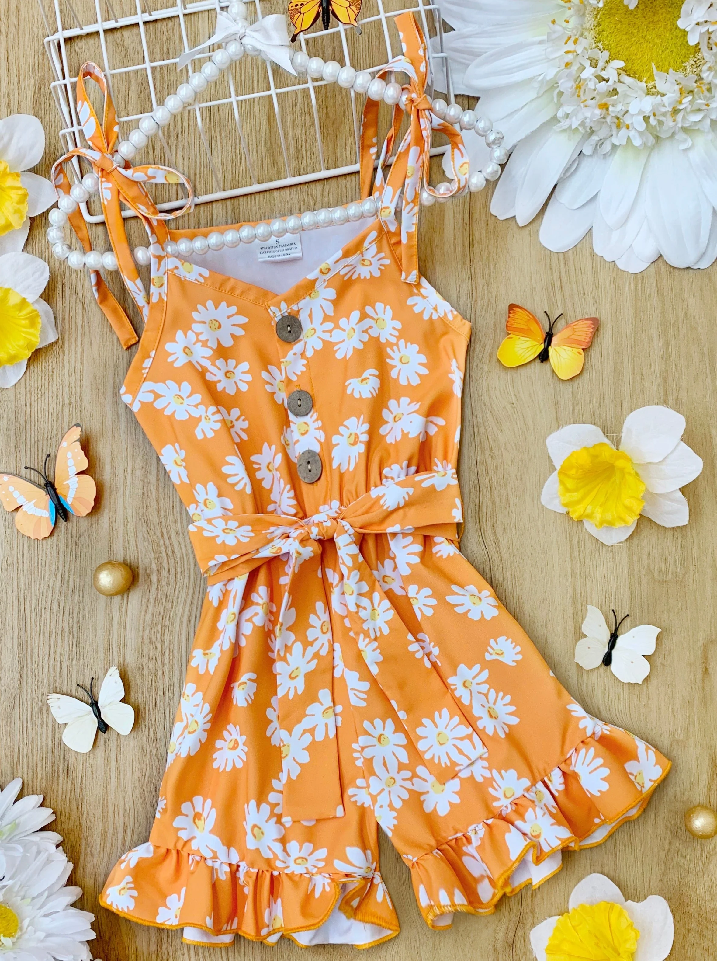 Darling Daisy Belted Ruffle Romper - Image 4