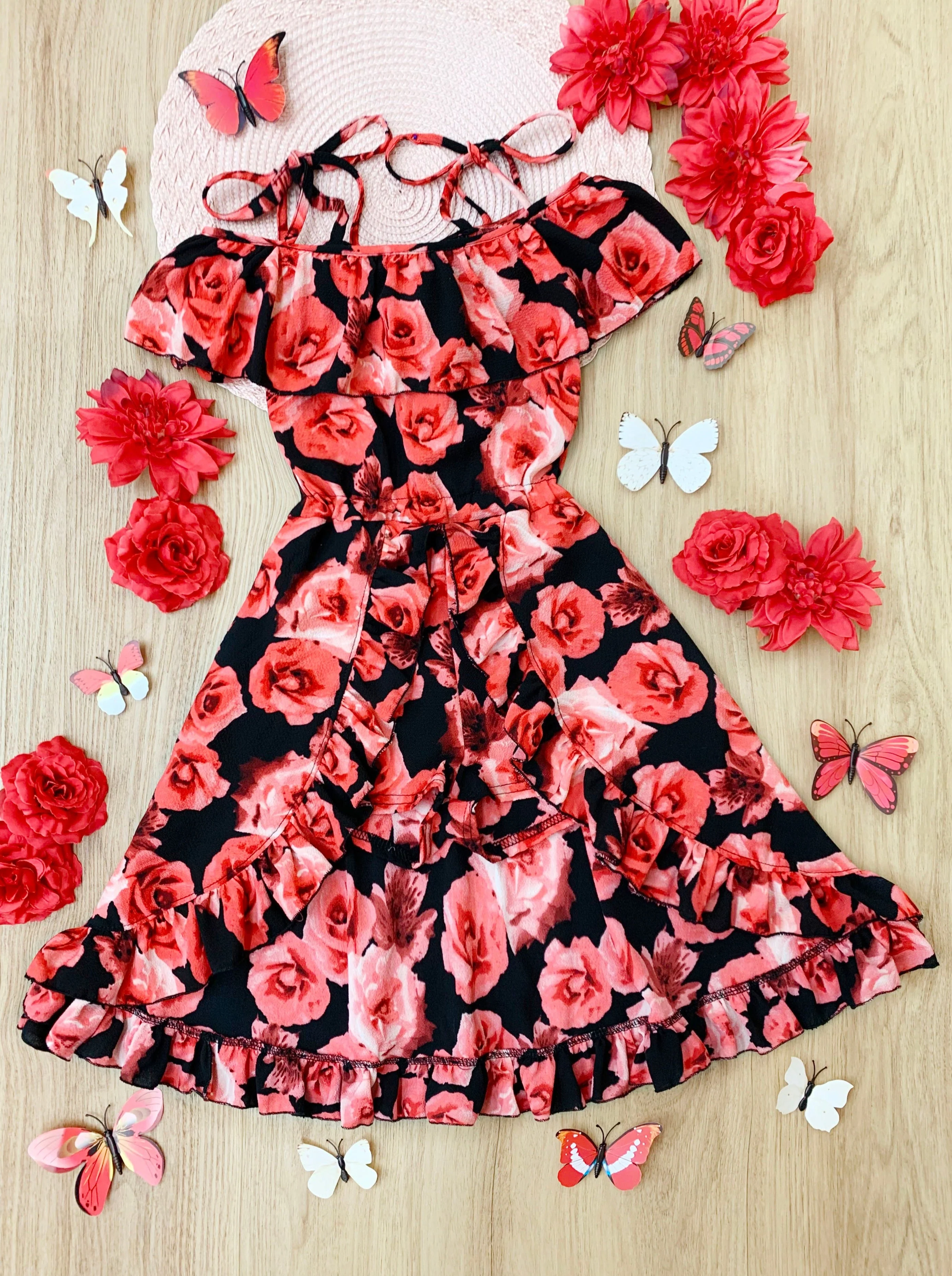 Bouquet Dreams Cold Shoulder Romper Dress - Image 3