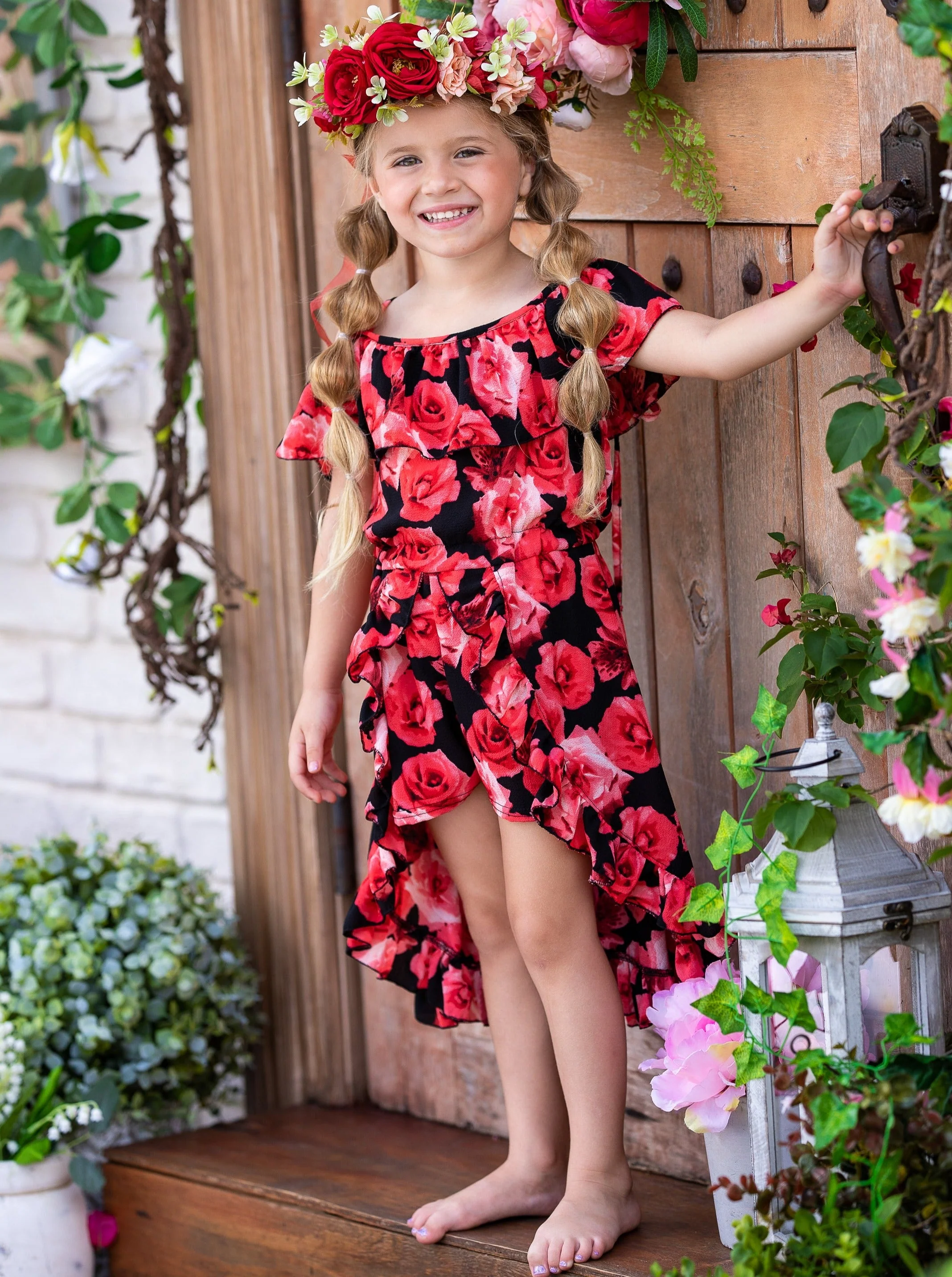 Bouquet Dreams Cold Shoulder Romper Dress - Image 4