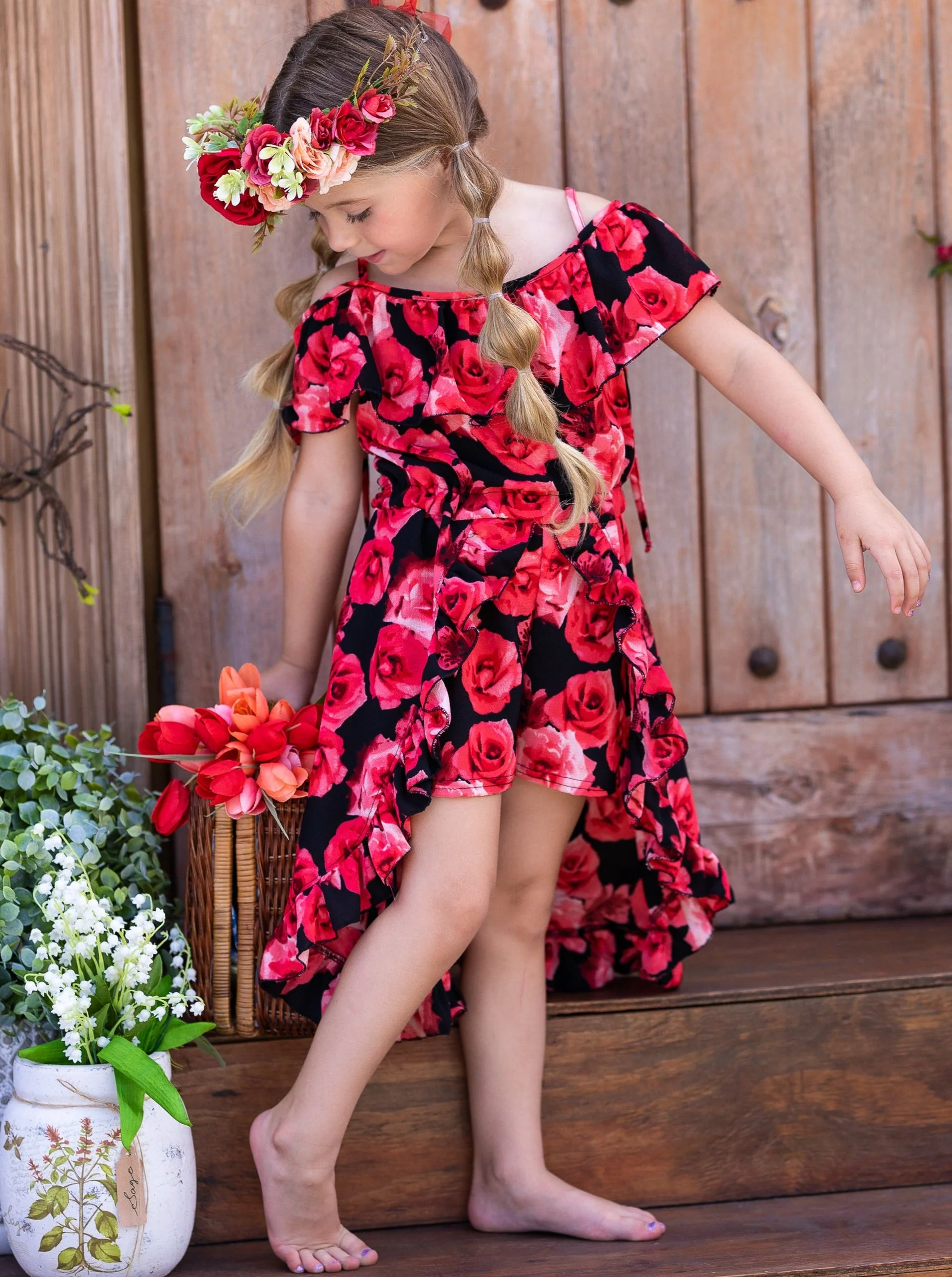 Bouquet Dreams Cold Shoulder Romper Dress - Image 5