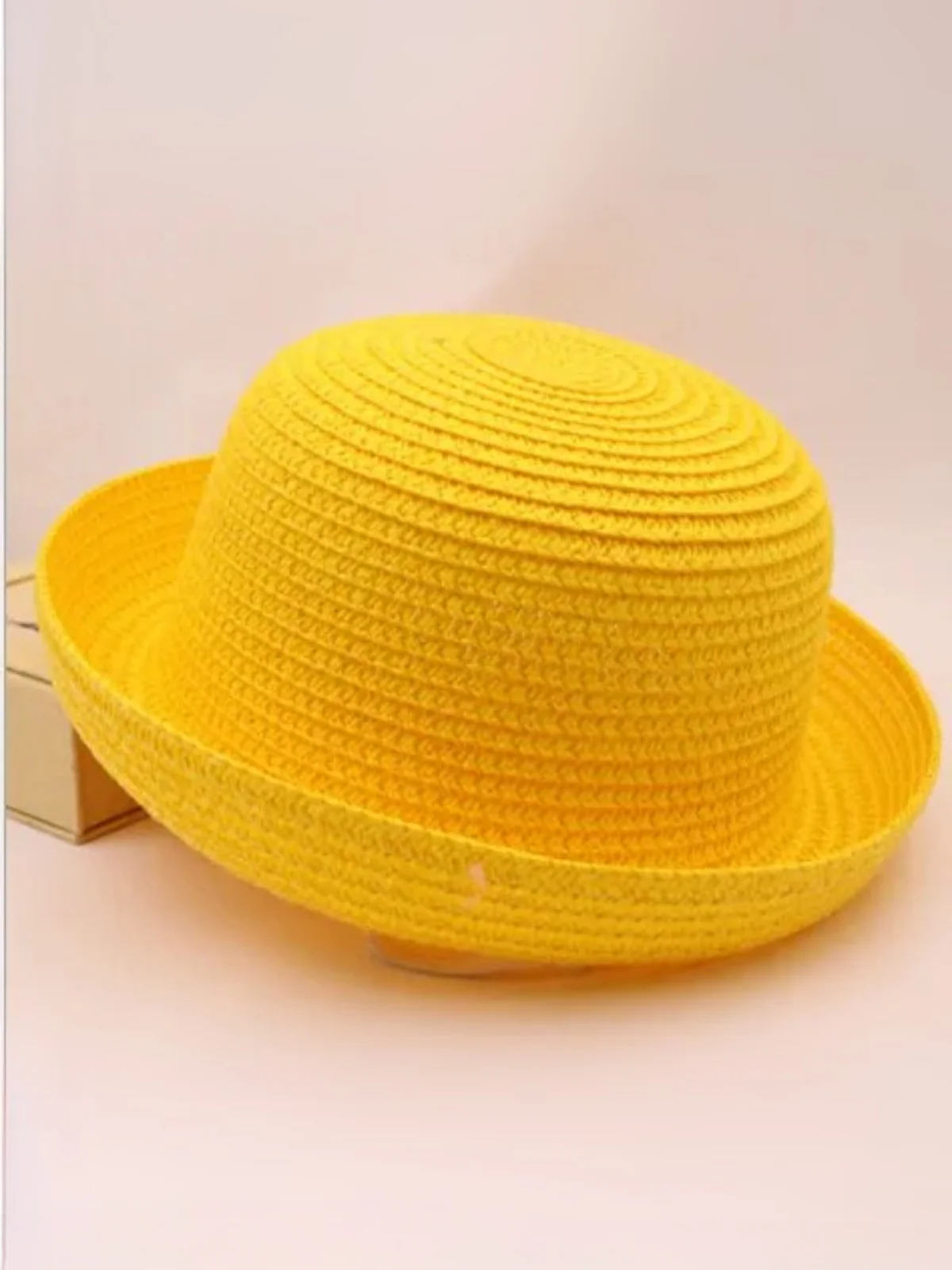 Runway-Ready Yellow Bowler Hat - Image 2