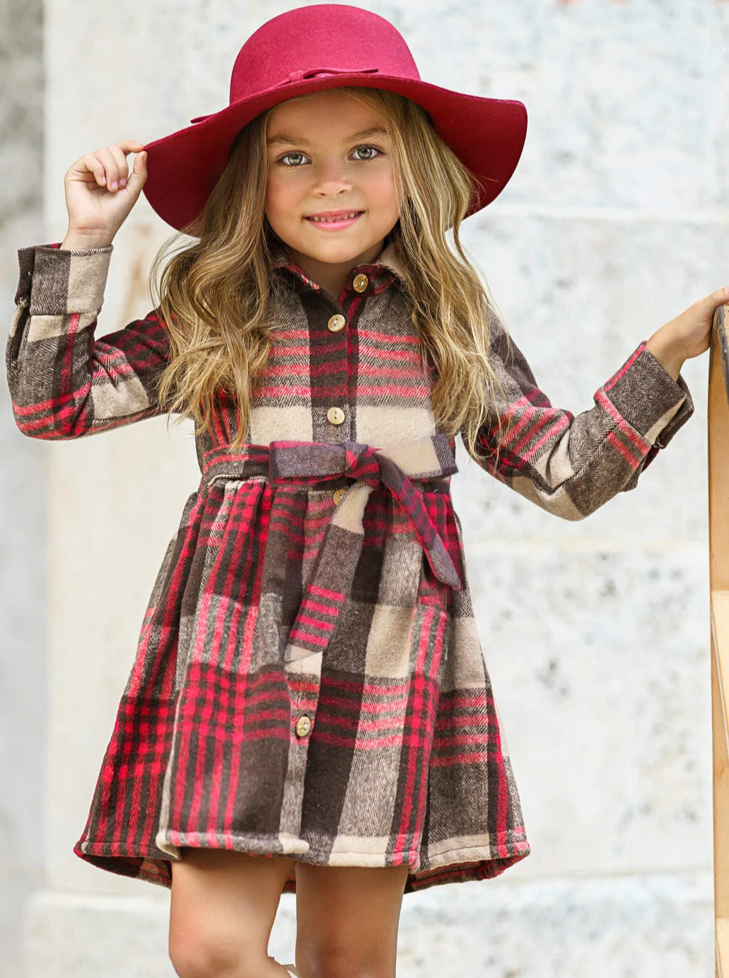 Pumpkin Harvest Brown Flannel Dress - Image 2