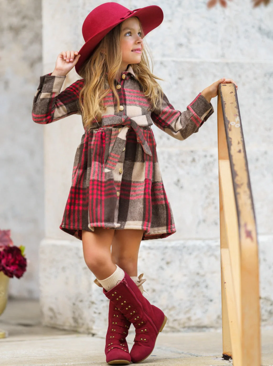 Pumpkin Harvest Brown Flannel Dress - Image 5